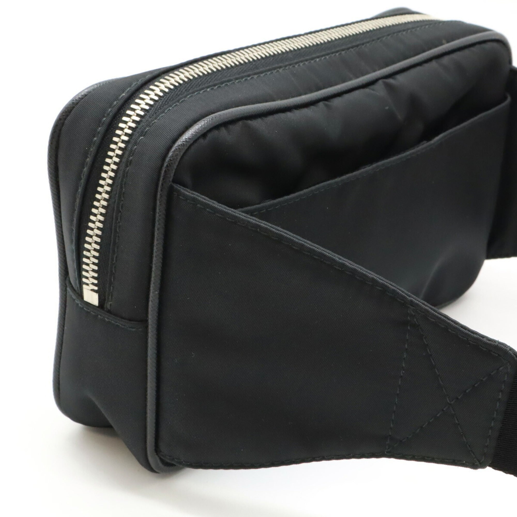 Prada Black Nero Yellow Nylon Pouch Sling Bag (Pre-Owned)