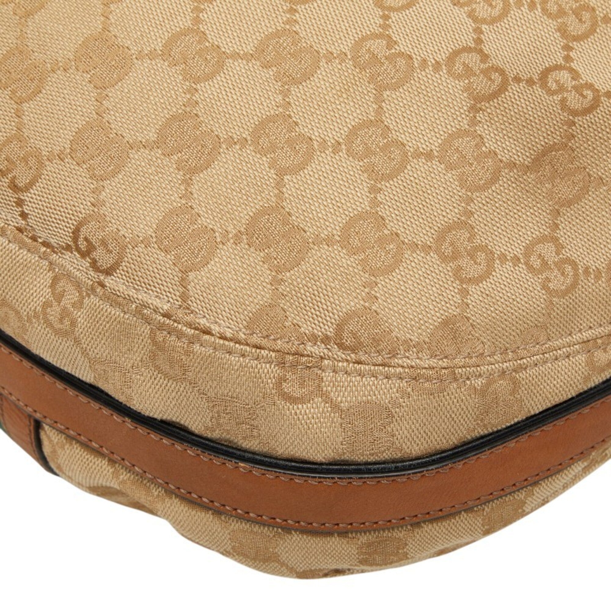 Gucci Gg Canvas Beige Multi-Color Gg Canvas Leather Shoulder Bag (Pre-Owned)