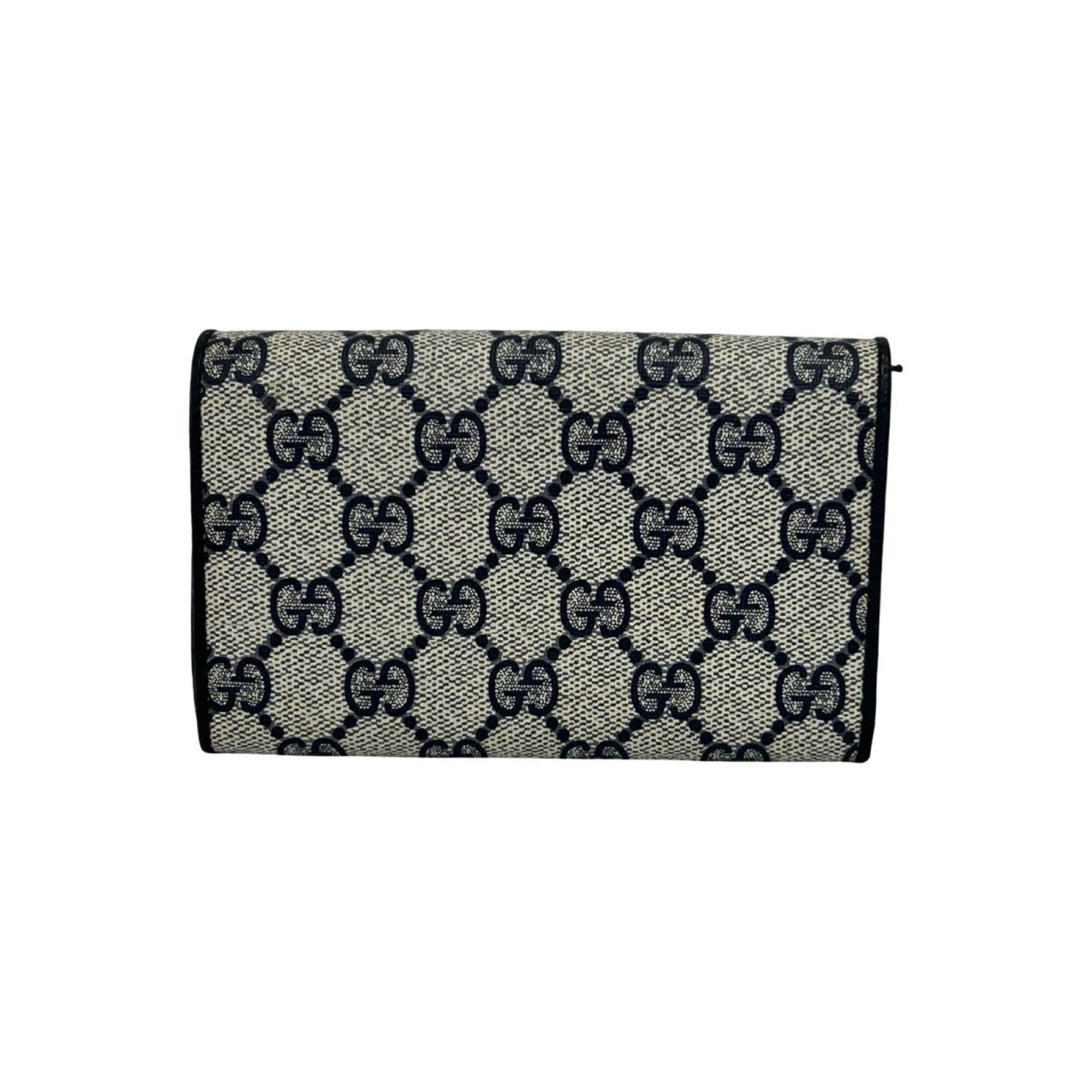 Gucci Navy Leather Pvc Wallet (Bi-Fold) (Pre-Owned)