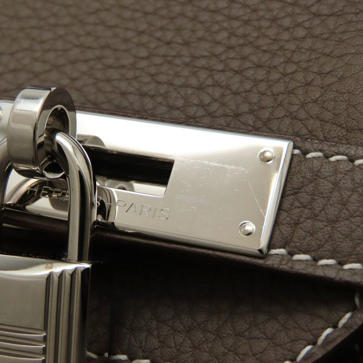 Hermes Birkin Etoupe Gray Togo Leather Handbag (Pre-Owned)