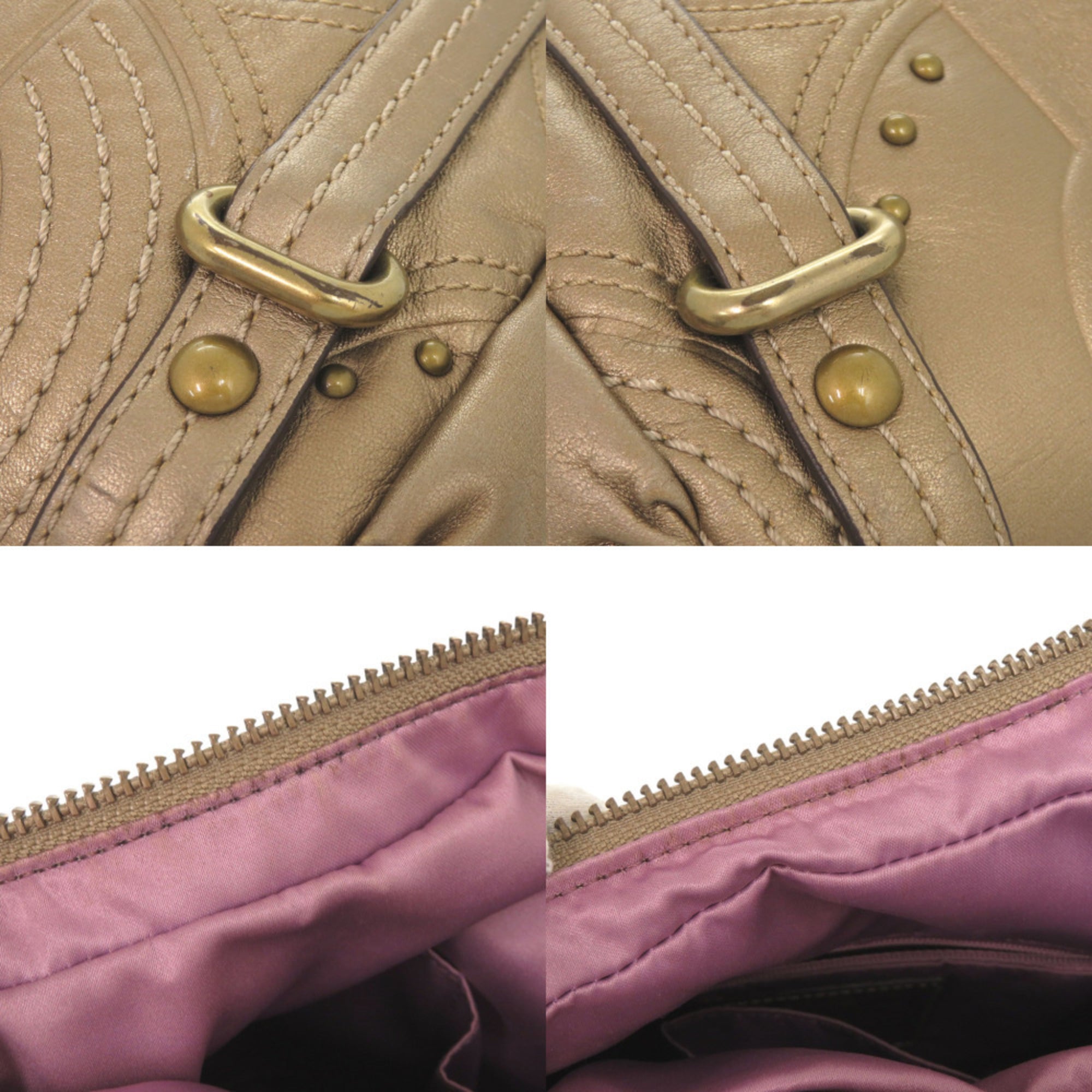 Coach Gold Leather Handbag Shoulder Bag Tote Bag (Pre-Owned)