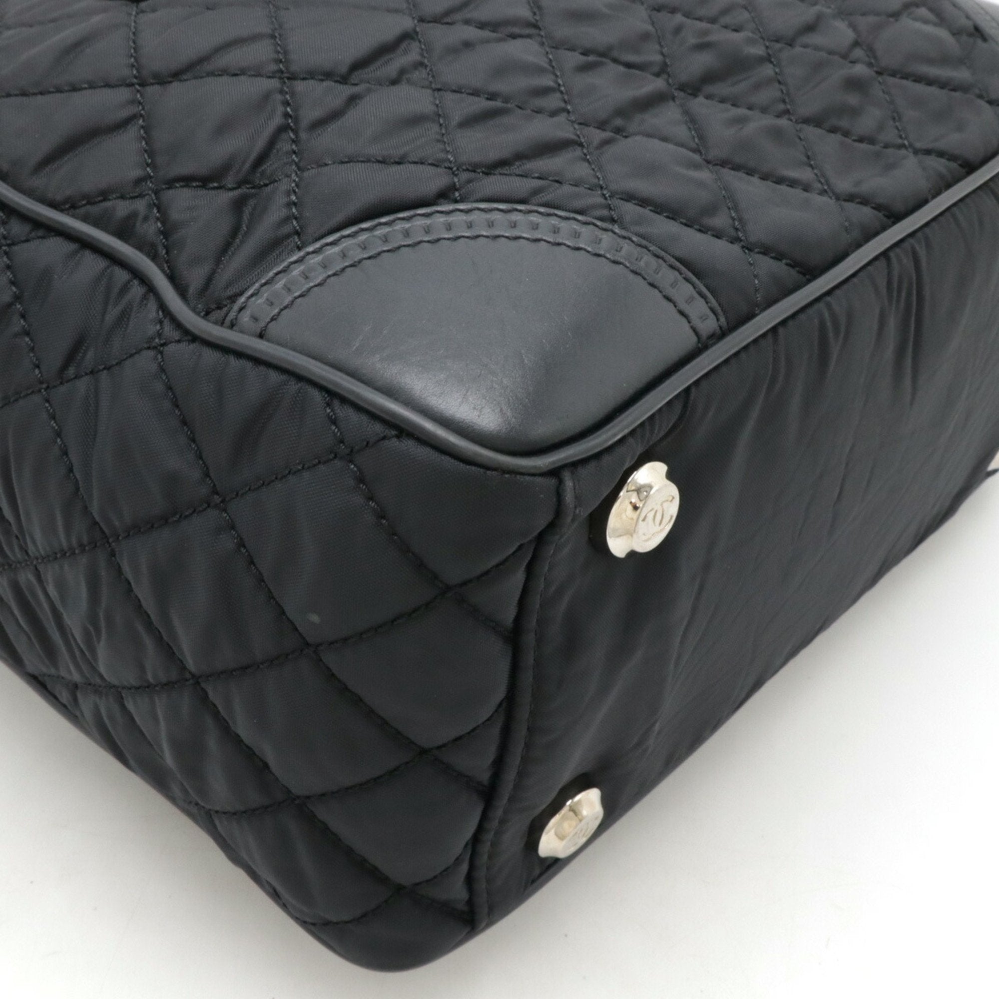 Chanel Black Leather Shoulder Bag Tote Bag (Pre-Owned)