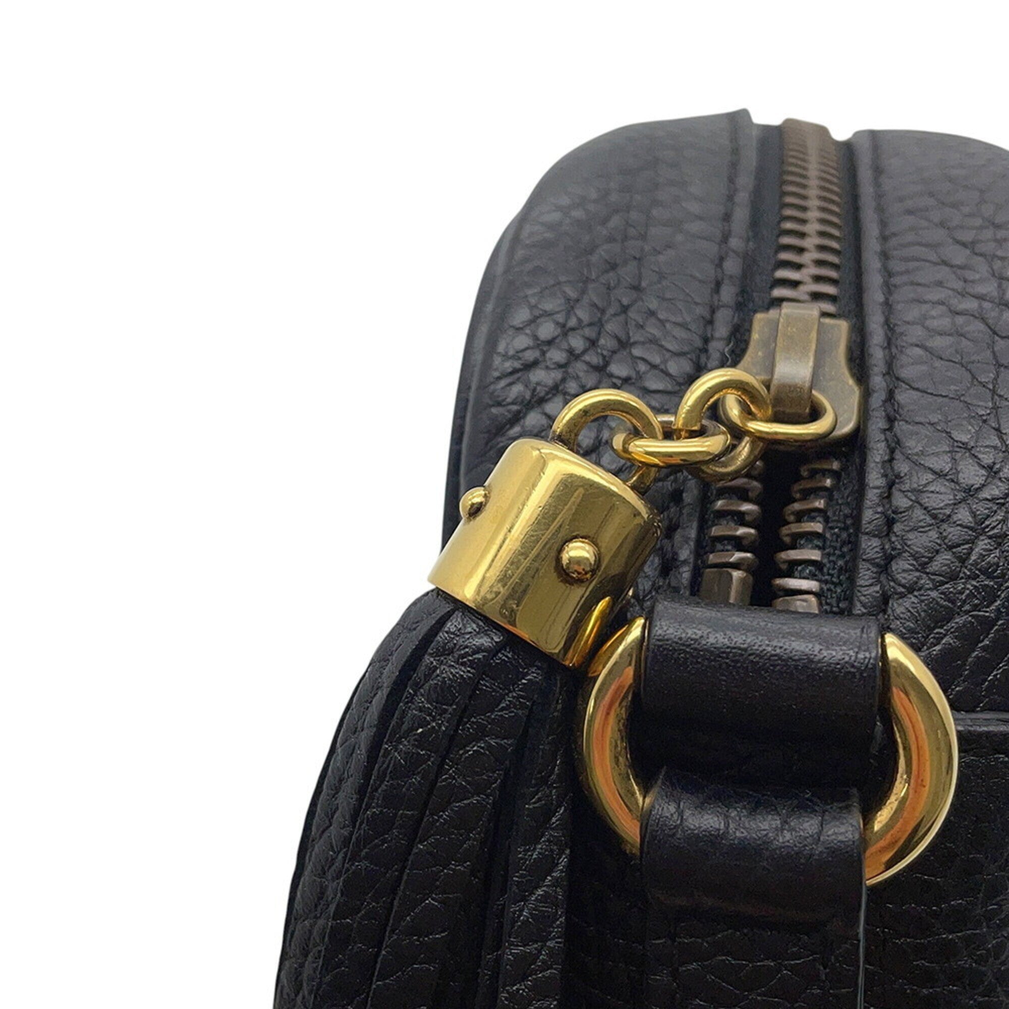 Gucci Soho Black Leather Handbag Shoulder Bag (Pre-Owned)