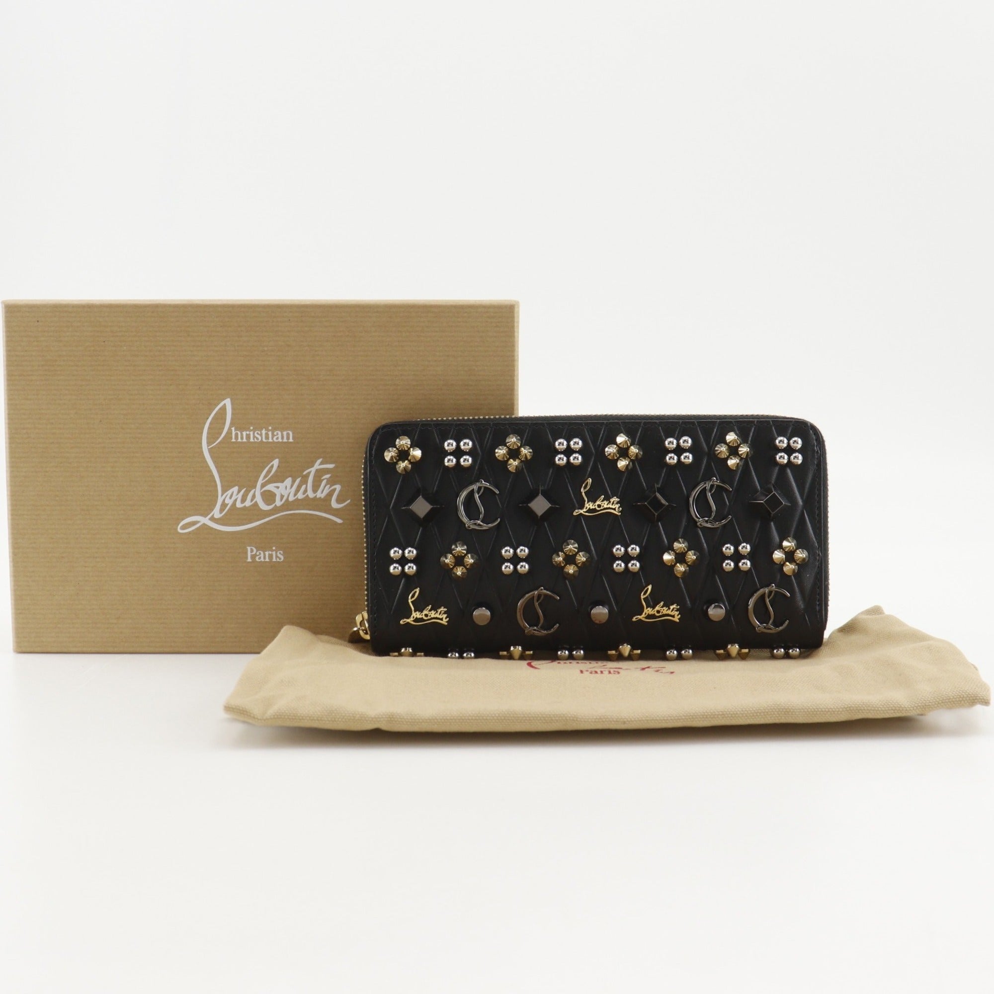 Christian Louboutin Black Leather Long Wallet (Bi-Fold) (Pre-Owned)