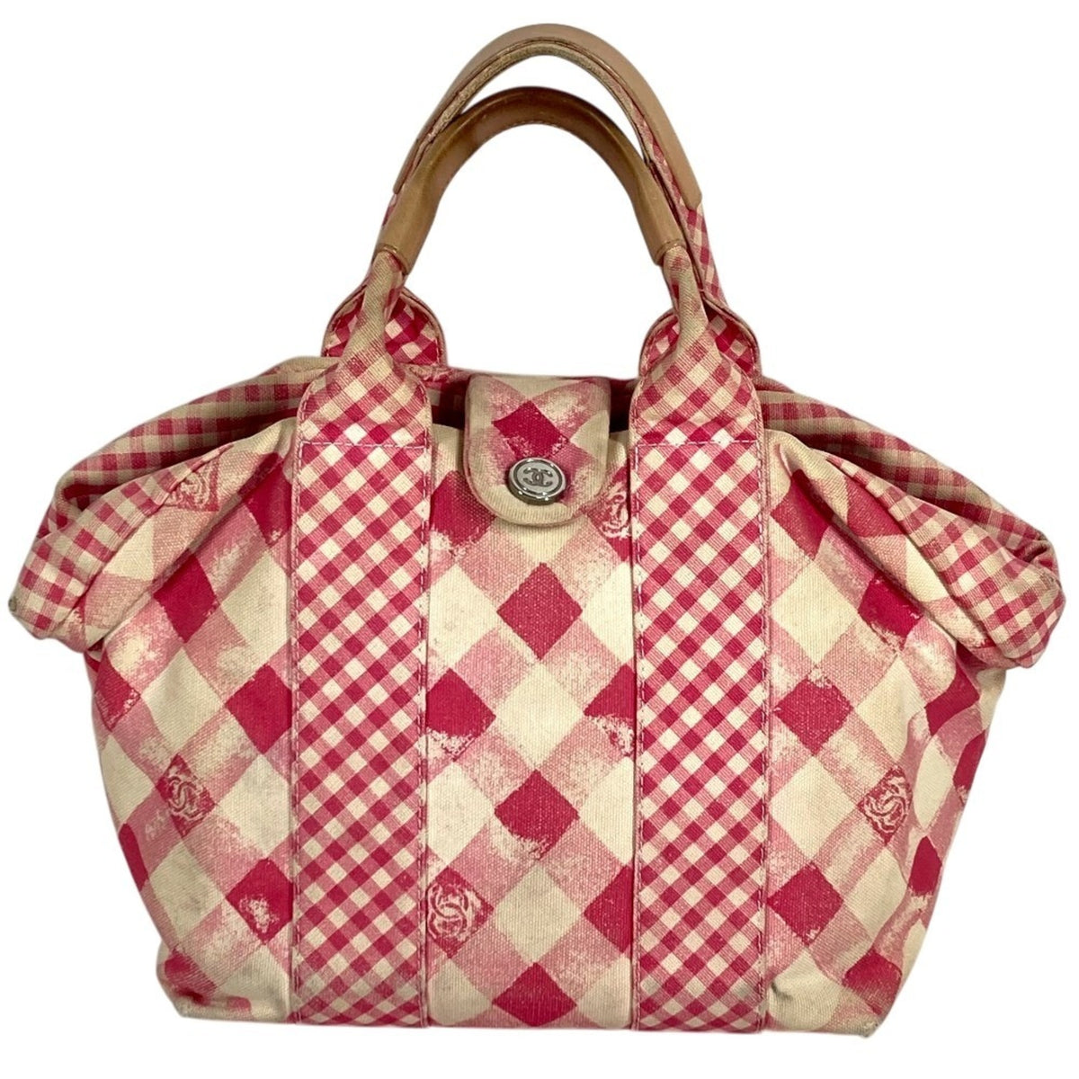 Chanel Pink Canvas Handbag Tote Bag (Pre-Owned)