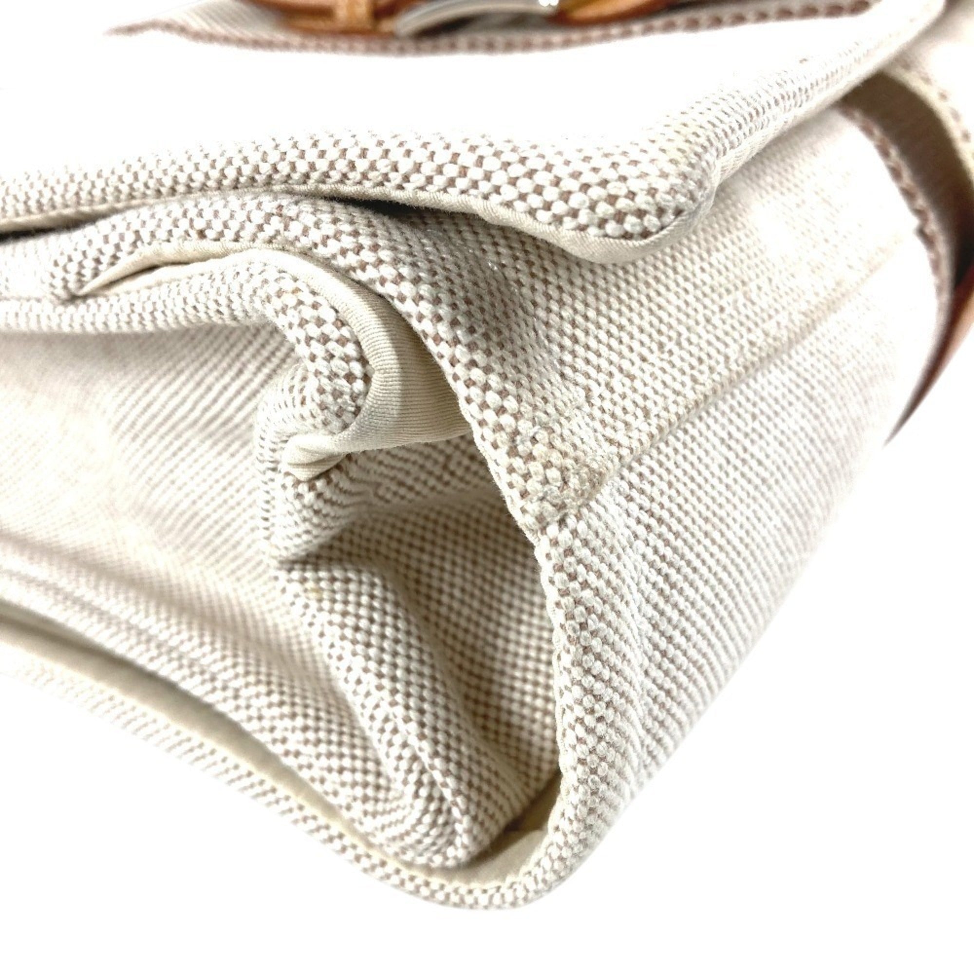 Hermes Beige Cotton Leather Shoulder Bag (Pre-Owned)