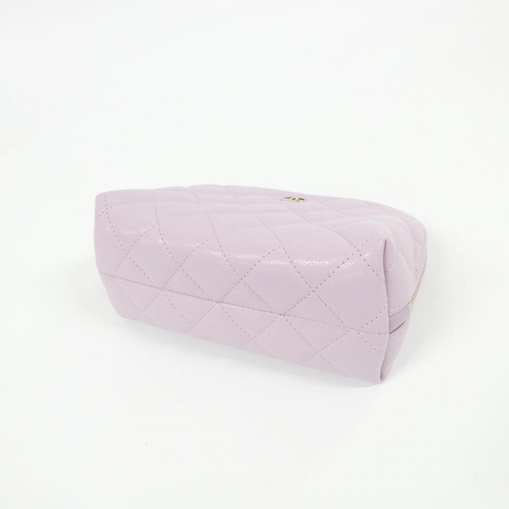 Chanel Pink Grained Calfskin Handbag Pouch (Pre-Owned)