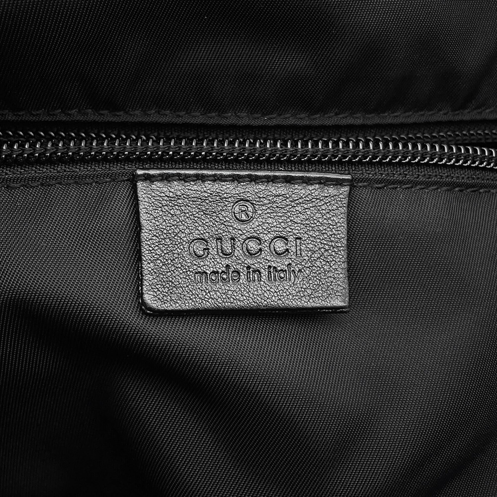 Gucci Black Nylon Leather Handbag Shoulder Bag (Pre-Owned)