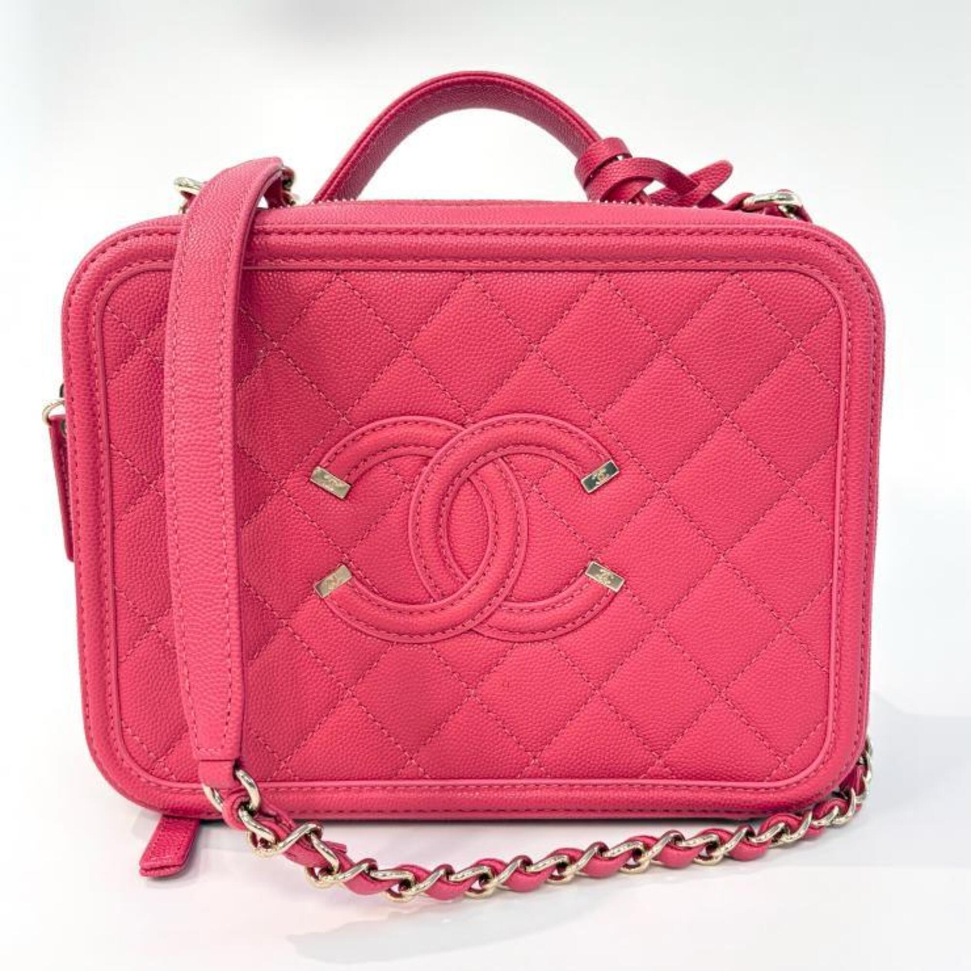 Chanel Pink Grained Calfskin Shoulder Bag (Pre-Owned)