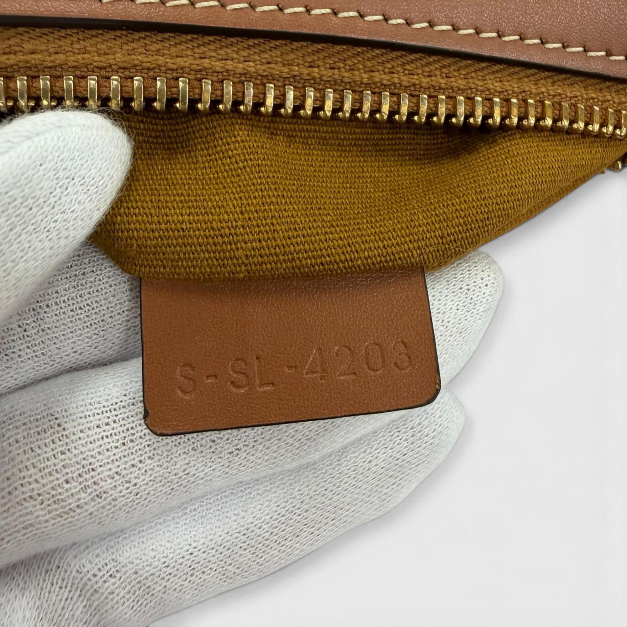 Celine Brown Canvas Handbag Shoulder Bag (Pre-Owned)