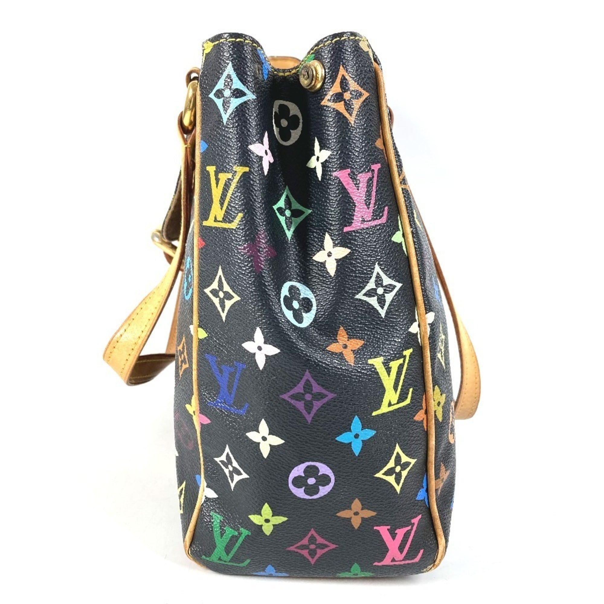 Louis Vuitton Black Multi-Color Noir Monogram Multicolore Canvas Shoulder Bag Tote Bag (Pre-Owned)