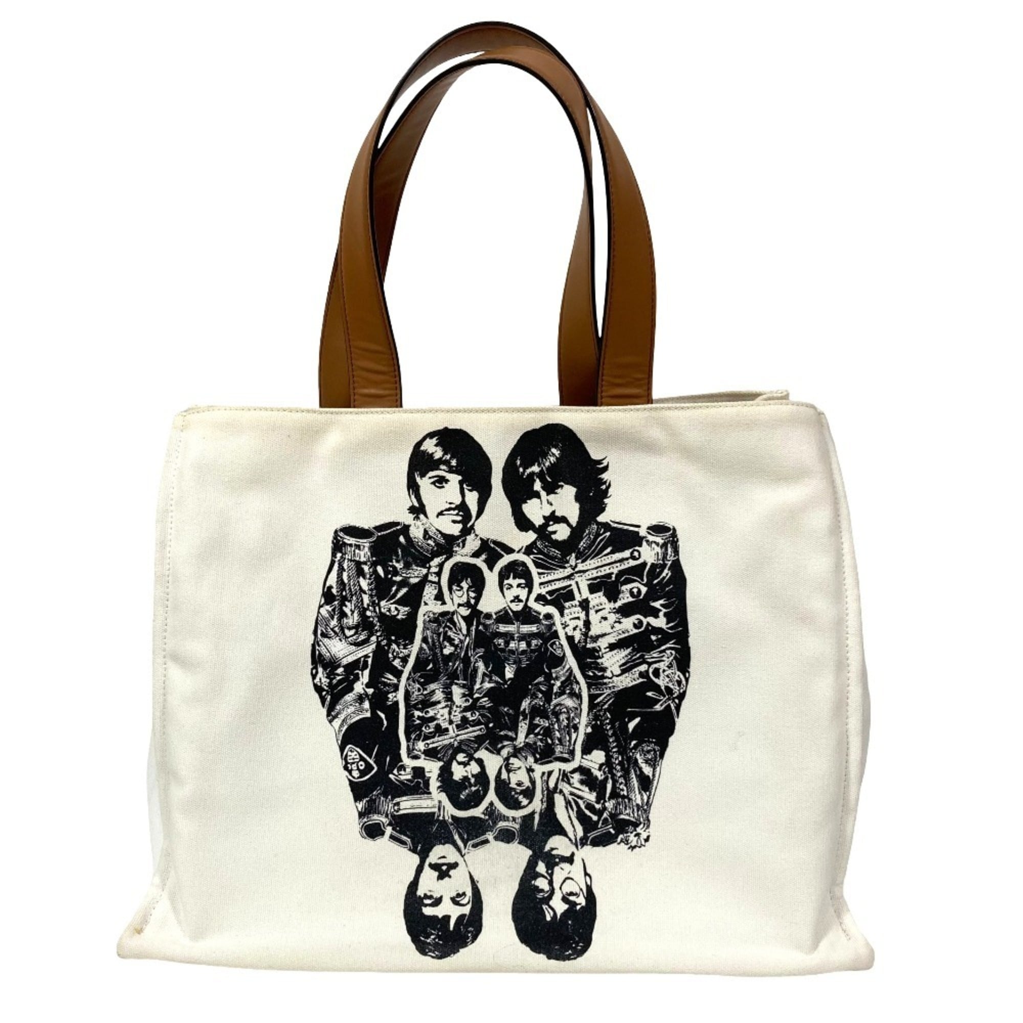 Stella Mccartney White Yellow Canvas Tote Bag (Pre-Owned)