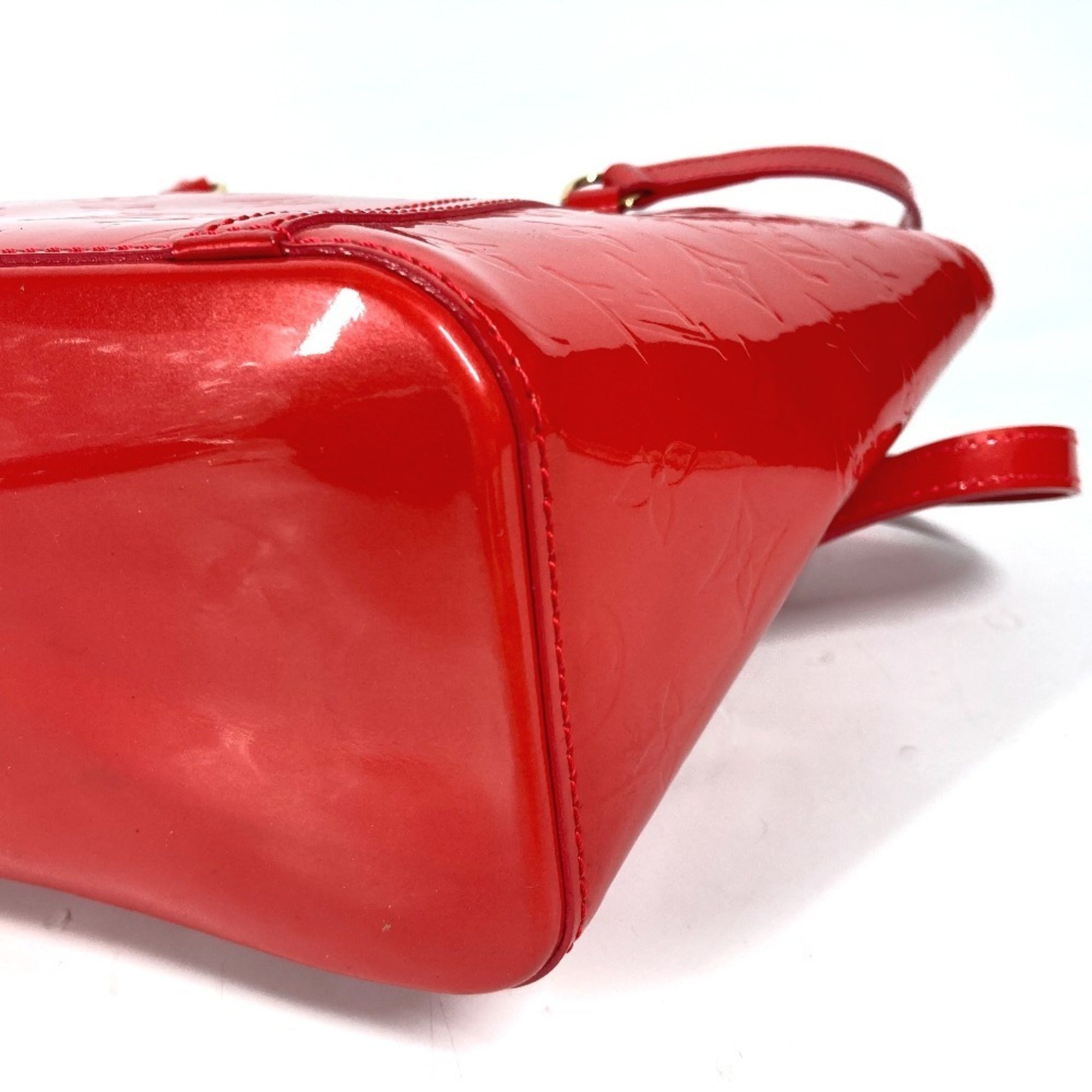 Louis Vuitton Red Color Rouge Grenadine Monogram Vernis Shoulder Bag Tote Bag (Pre-Owned)