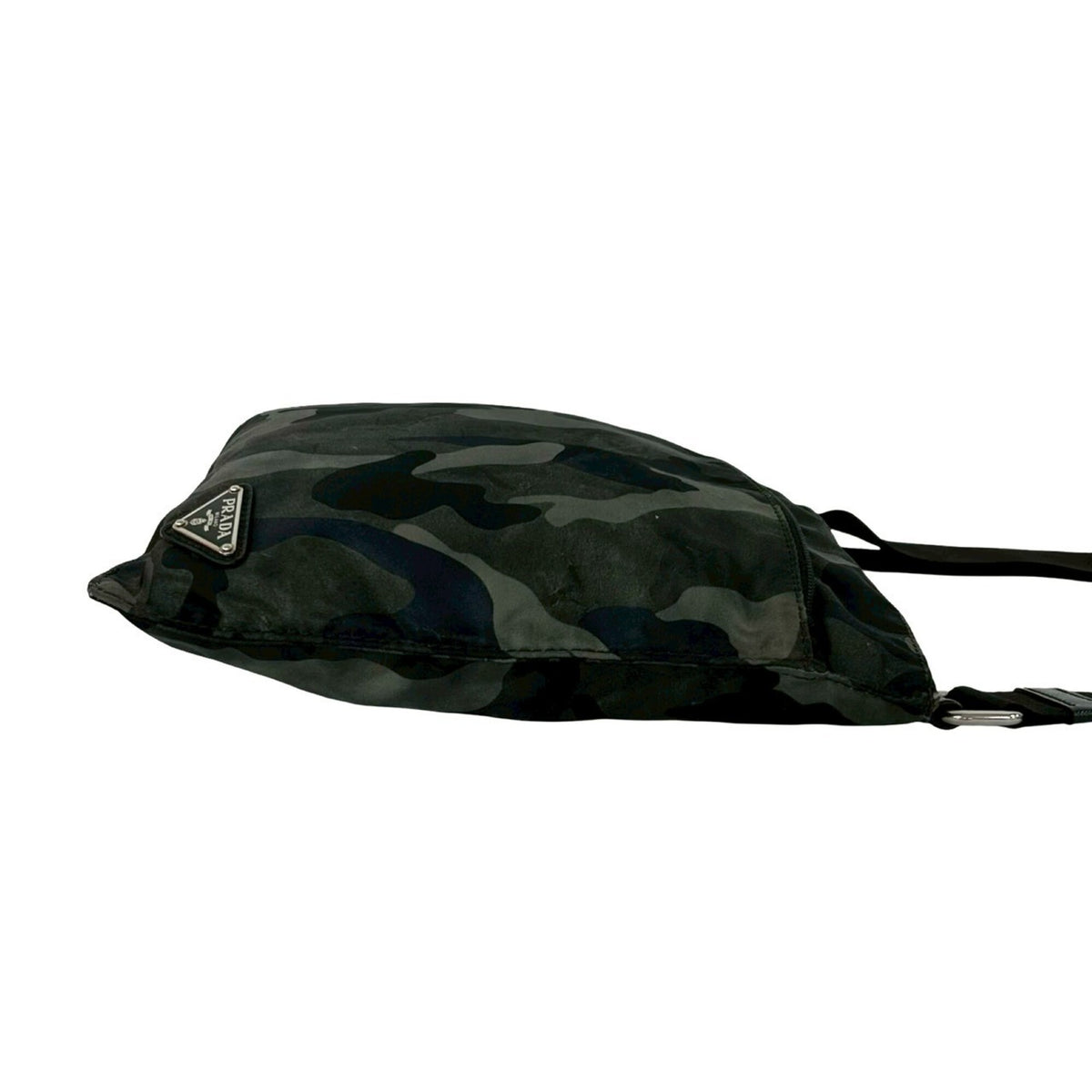Prada Black Khaki Nylon Leather Shoulder Bag (Pre-Owned)