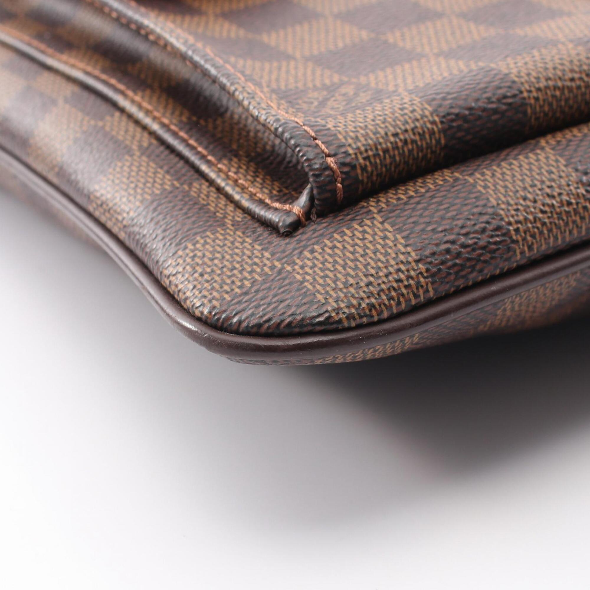 Louis Vuitton Brown Coated Canvas Leather Handbag Shoulder Bag (Pre-Owned)