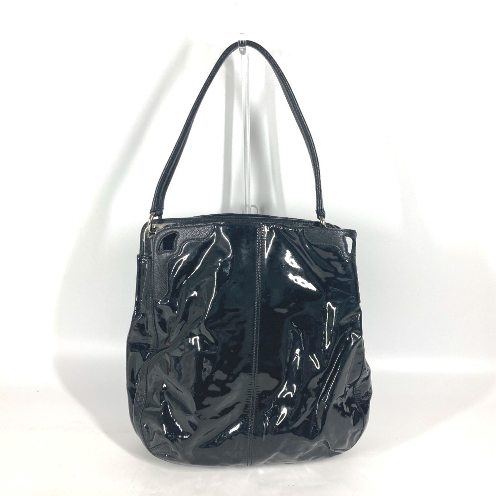 Cartier Marcello Black Leather Shoulder Bag Tote Bag (Pre-Owned)
