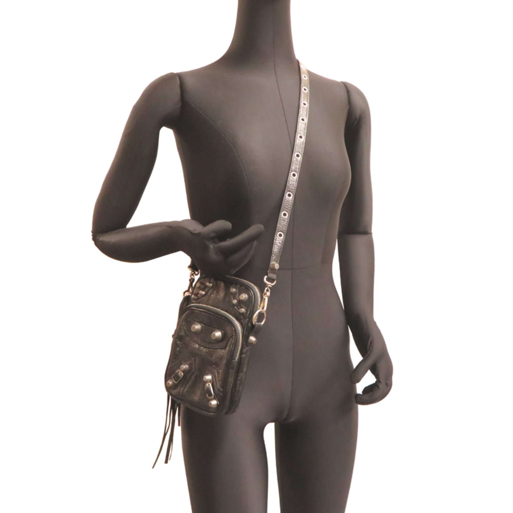 Balenciaga Black Leather Shoulder Bag (Pre-Owned)