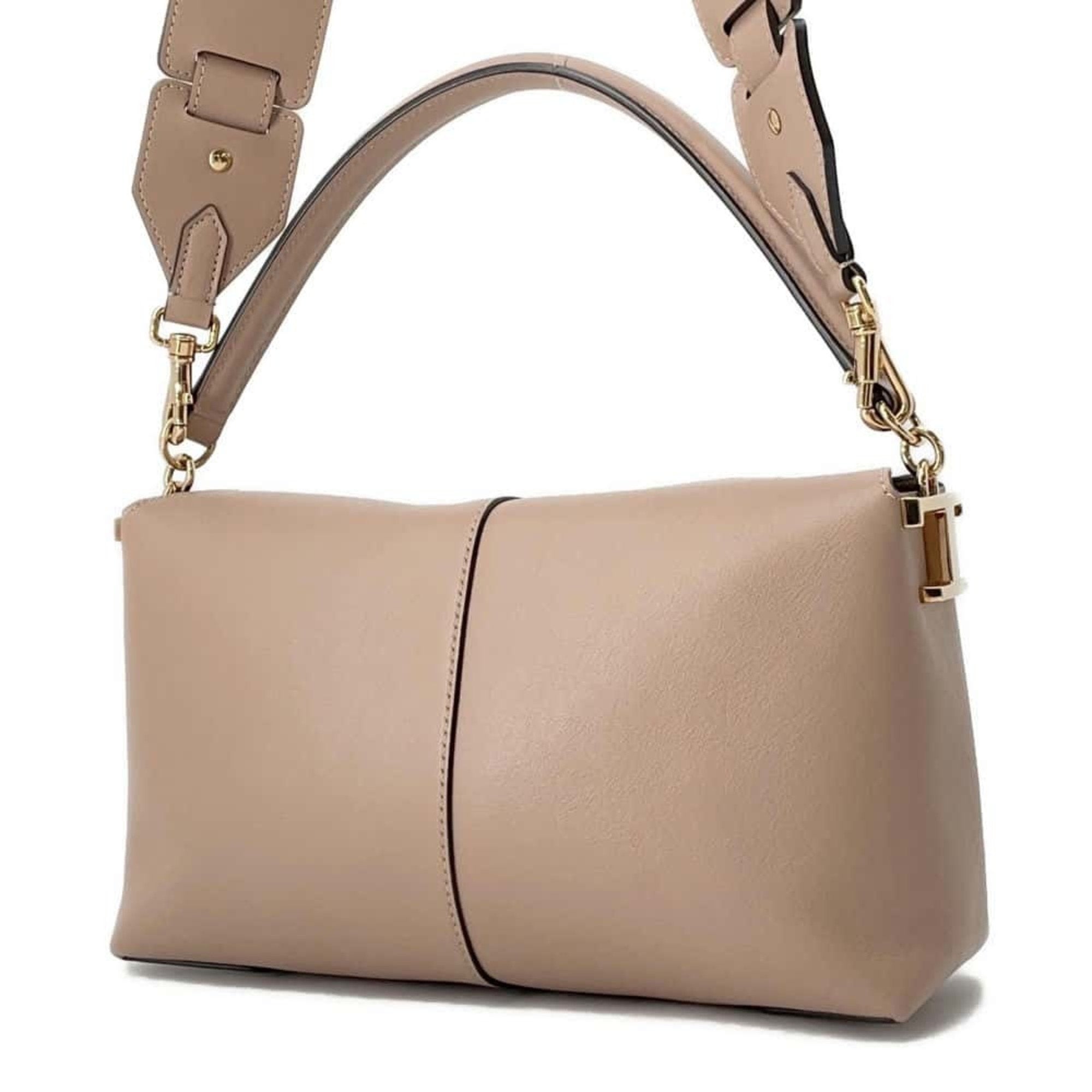 Tod's Pink Beige Leather Handbag Shoulder Bag (Pre-Owned)