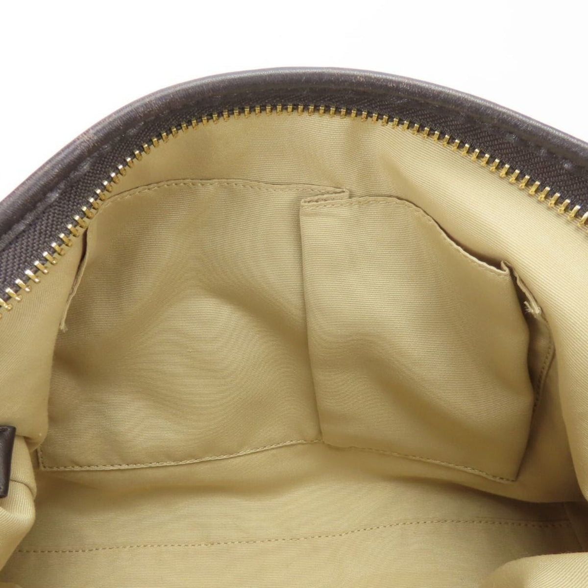 Coach Signature Beige Dark Brown Canvas Leather Shoulder Bag (Pre-Owned)