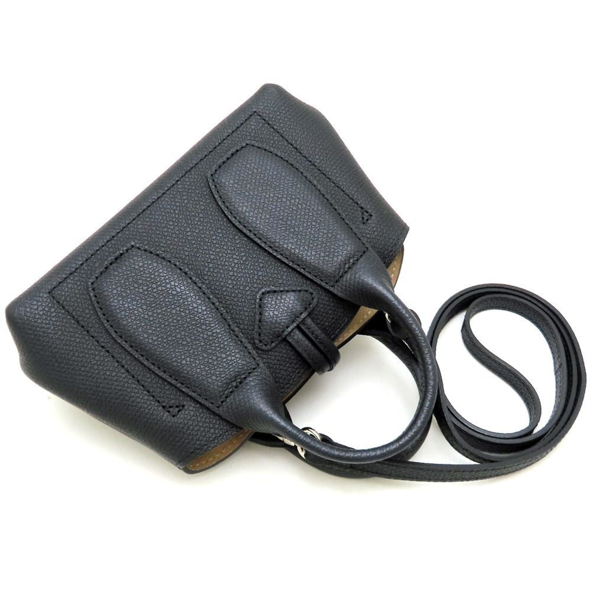 Longchamp Black Leather Shoulder Bag (Pre-Owned)