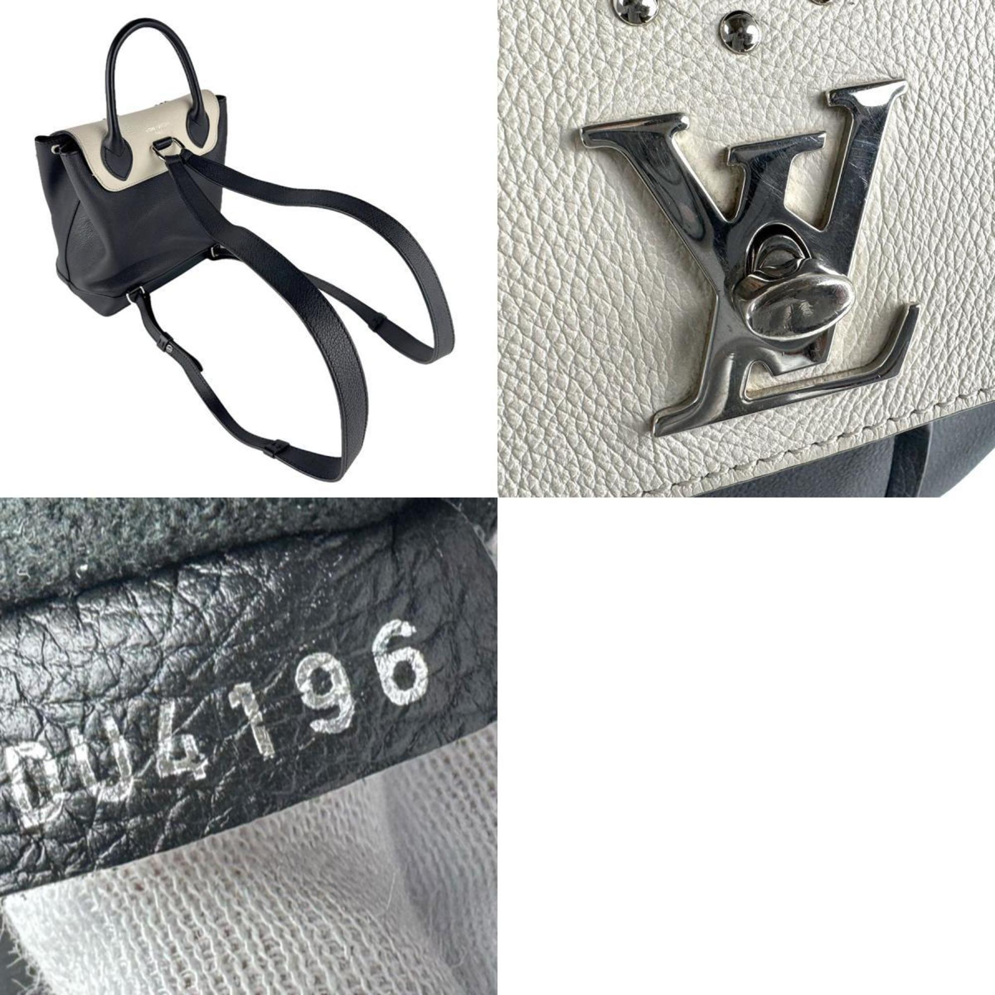 Louis Vuitton Black Off-White Leather Backpack (Pre-Owned)