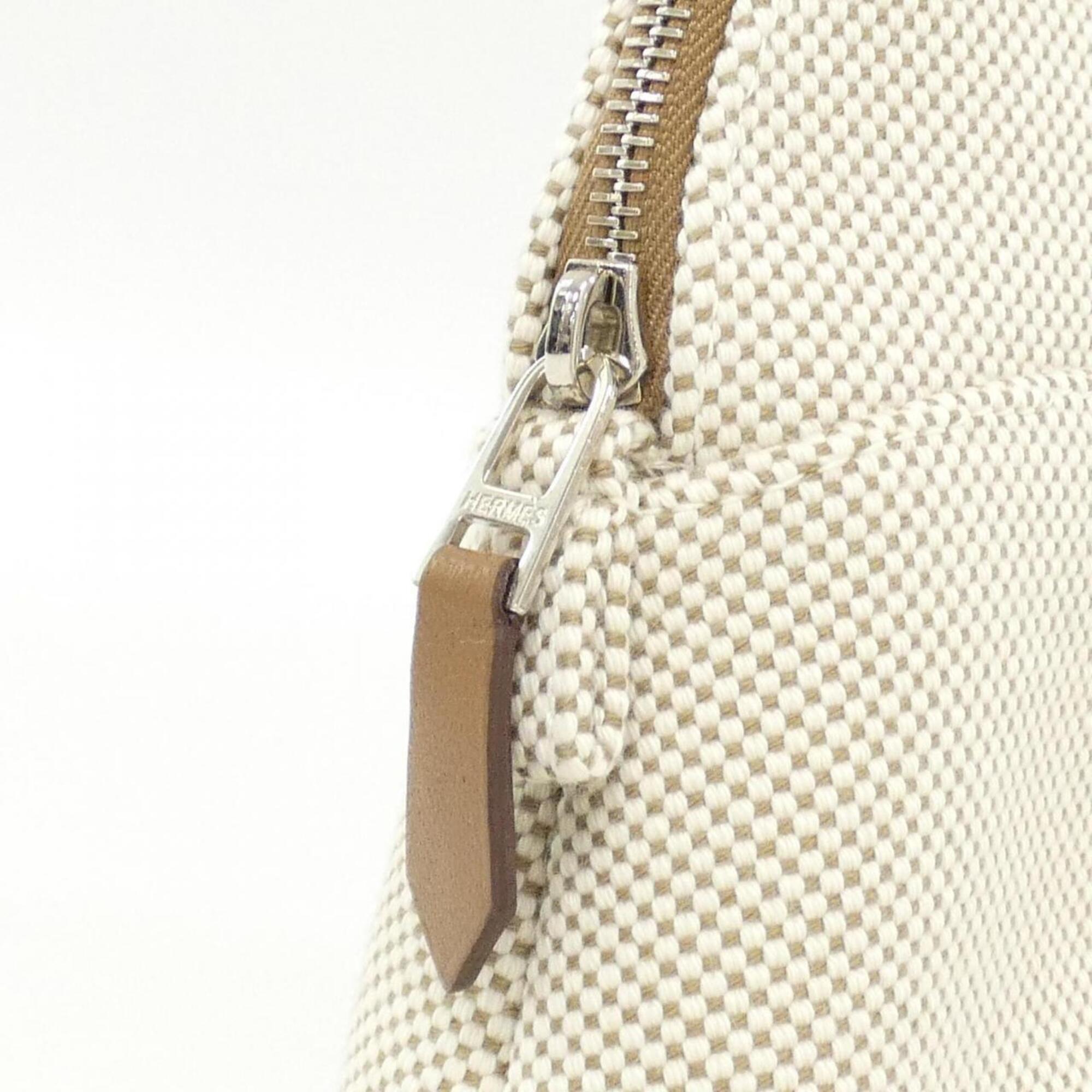 Hermes Grayish Canvas Handbag Pouch (Pre-Owned)