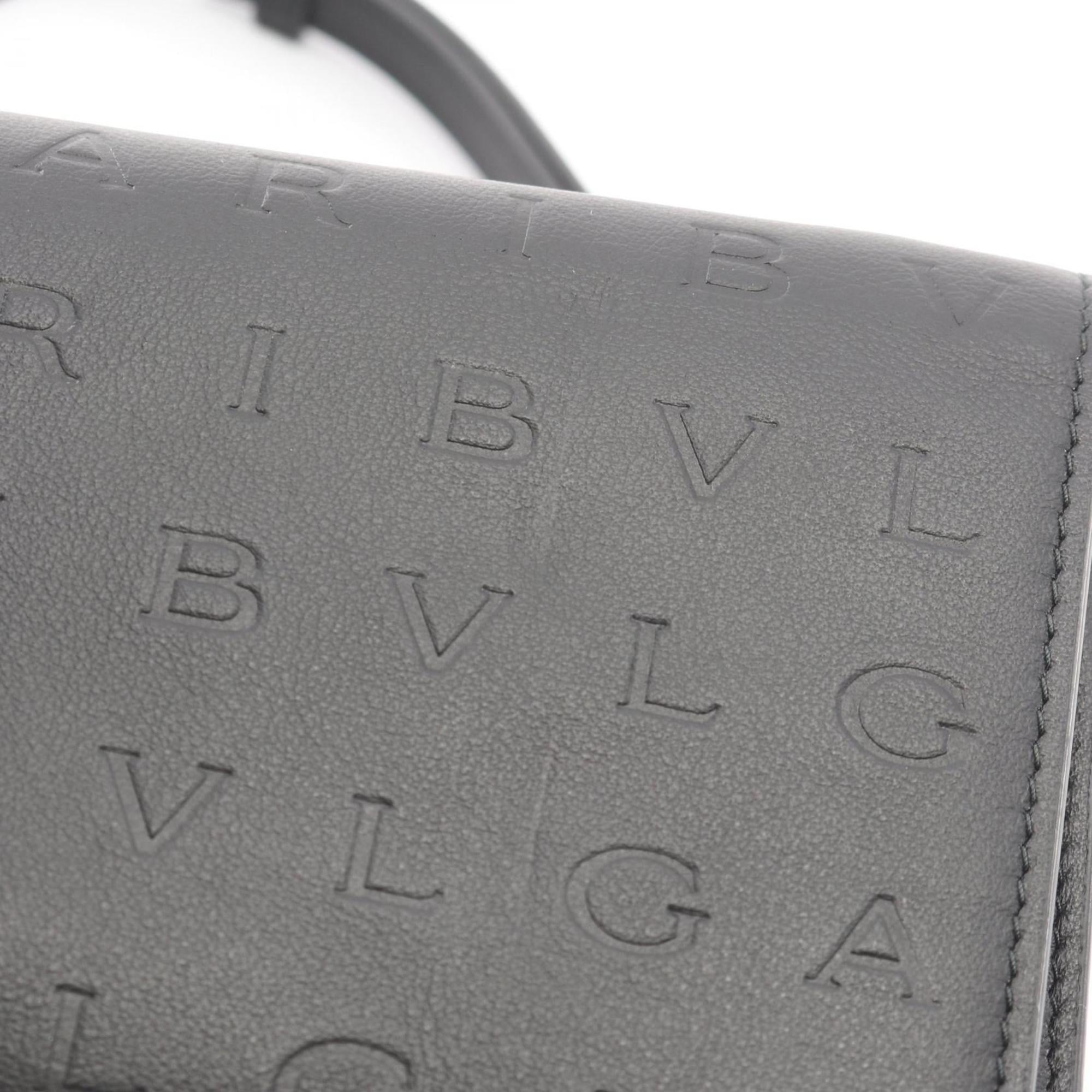 Bvlgari Black Leather Handbag Shoulder Bag (Pre-Owned)