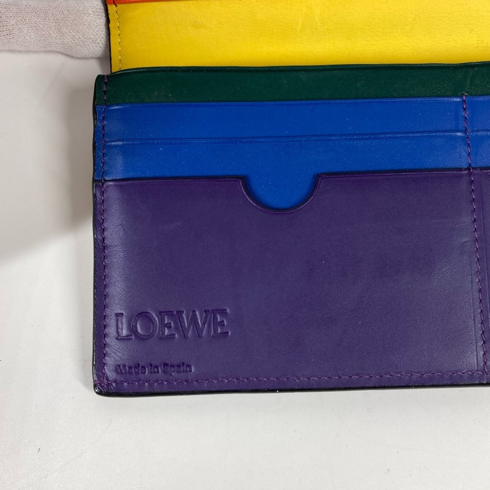 Loewe Black Multi-Color Leather Long Wallet (Bi-Fold) (Pre-Owned)