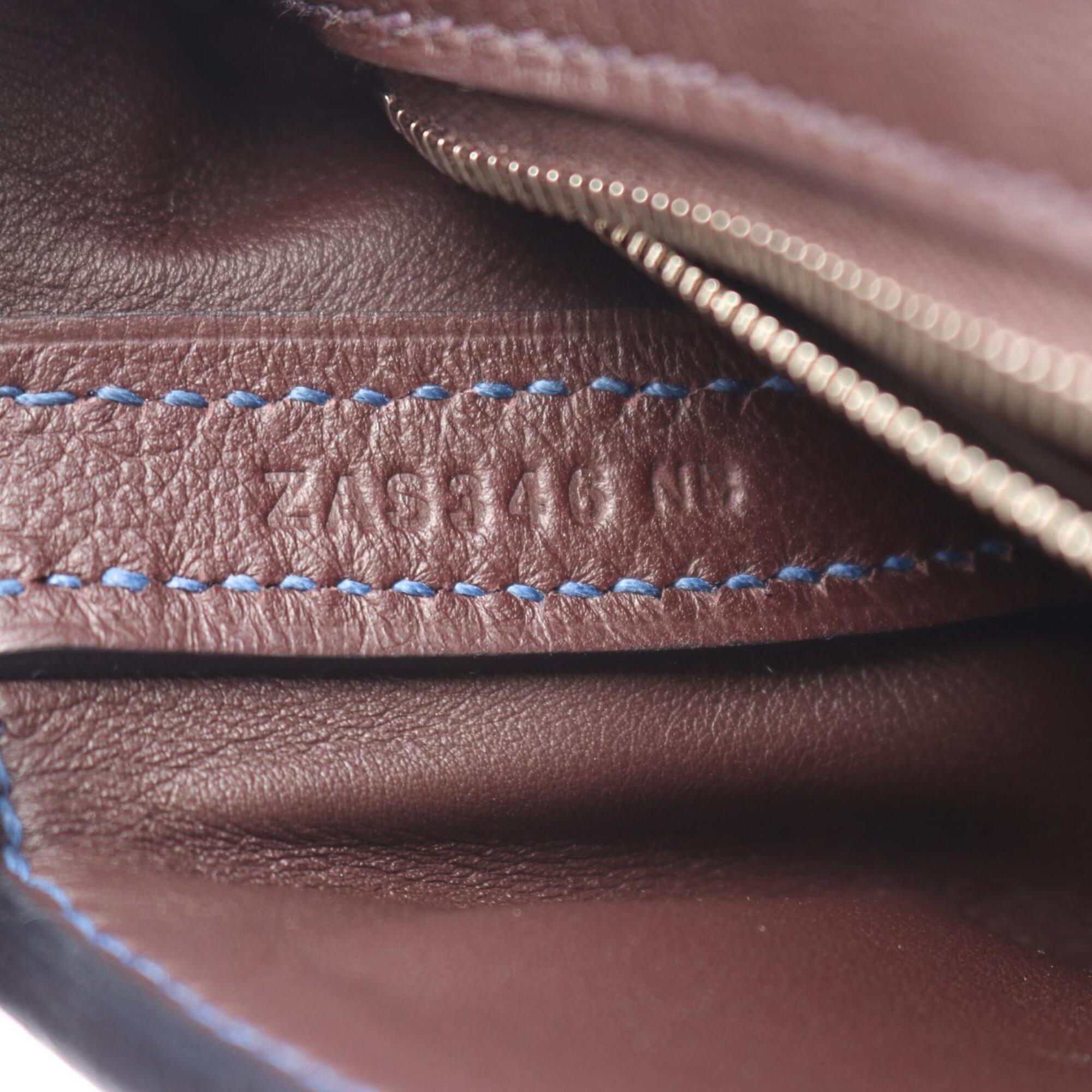 Hermes Blue Brown Swift Leather Evercalf Leather Handbag (Pre-Owned)