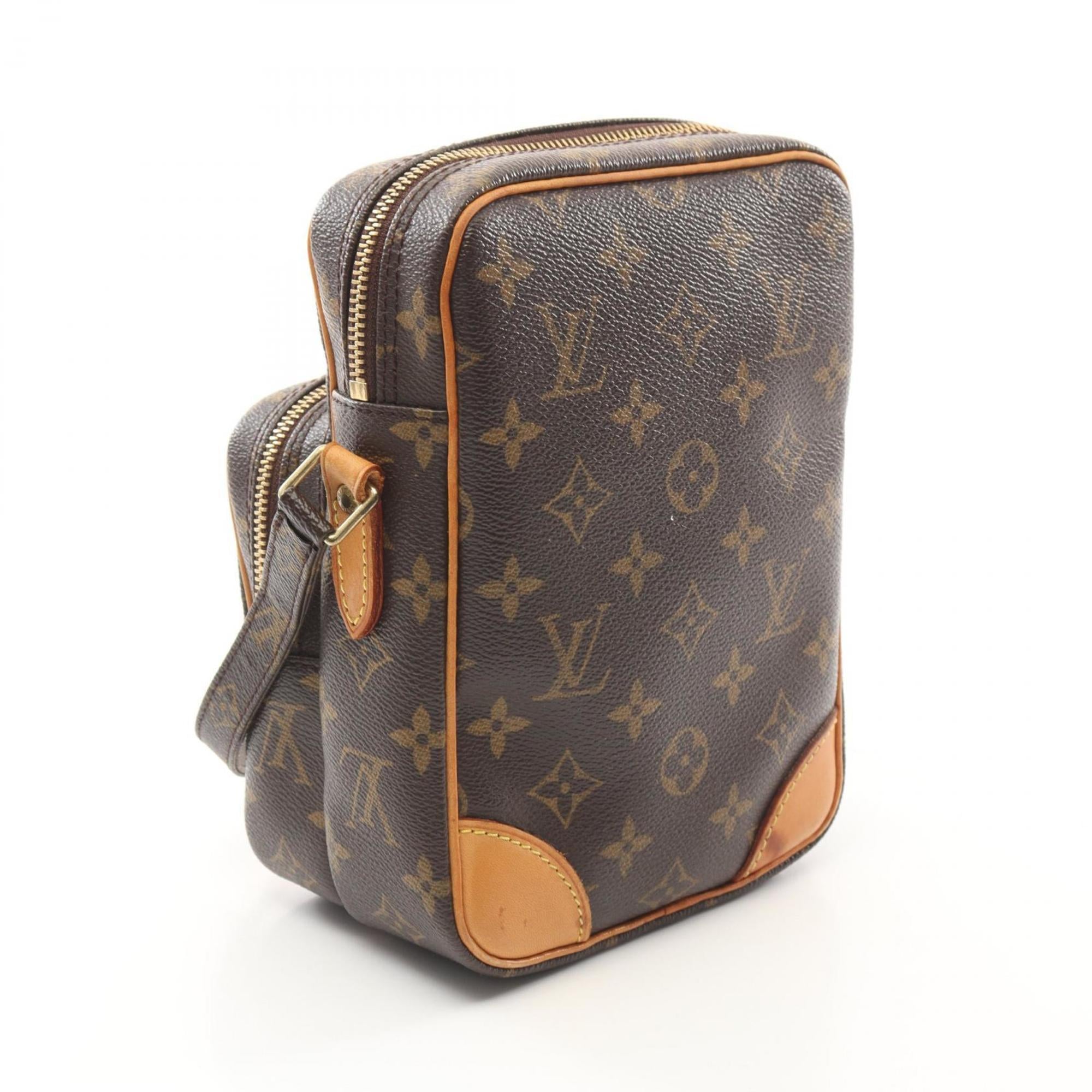 Louis Vuitton Brown Coated Canvas Leather Shoulder Bag (Pre-Owned)