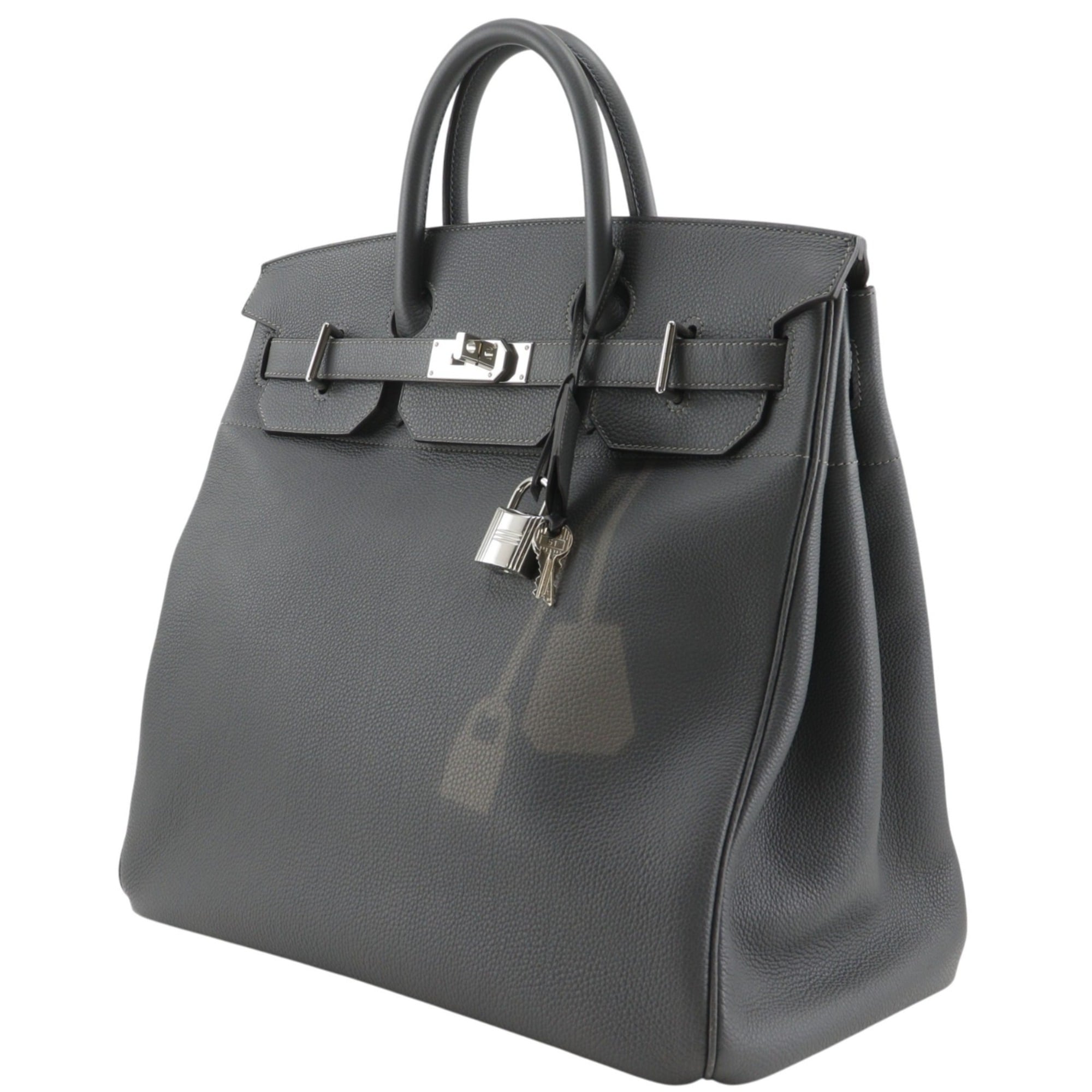 Hermes Haute A Courroies Vert Fonce Togo Leather Handbag (Pre-Owned)