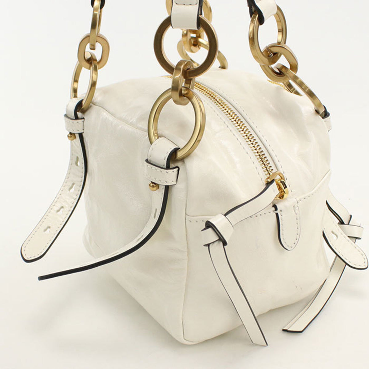 Prada White Leather Handbag (Pre-Owned)