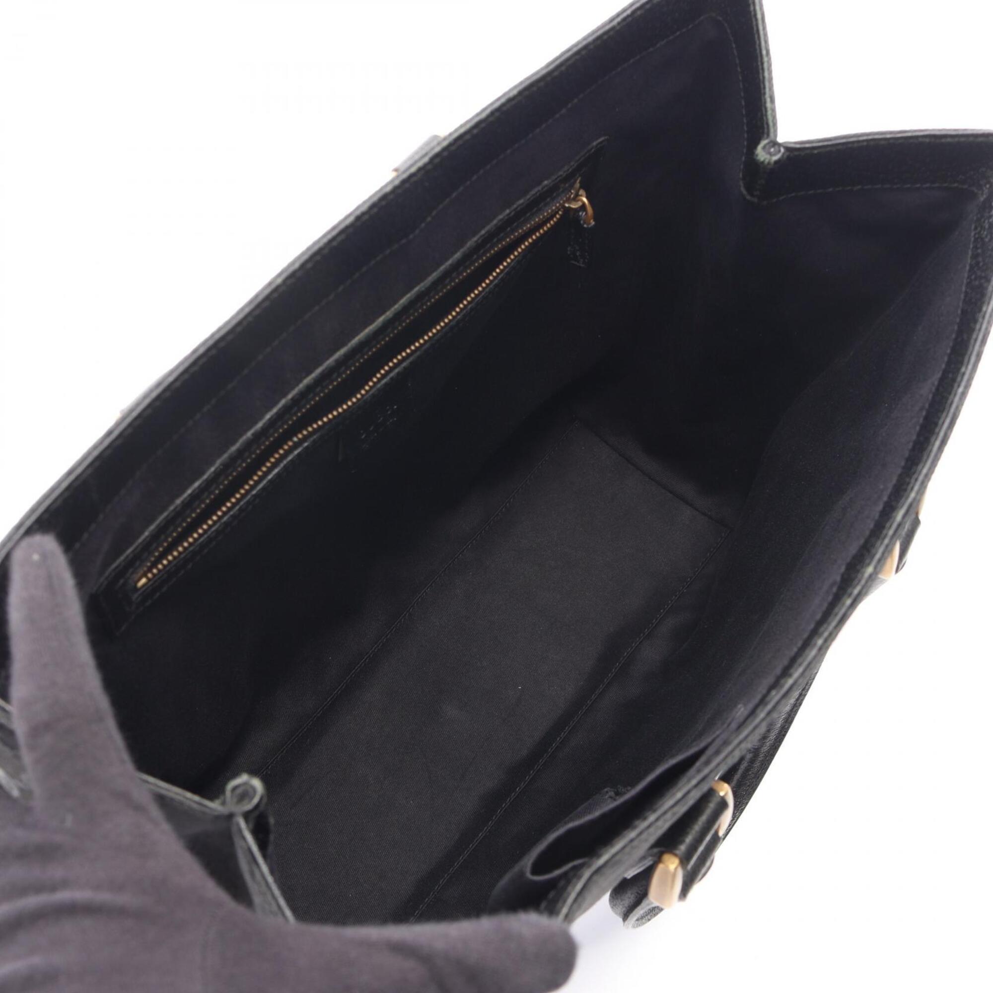 Gucci Black Canvas Leather Handbag (Pre-Owned)