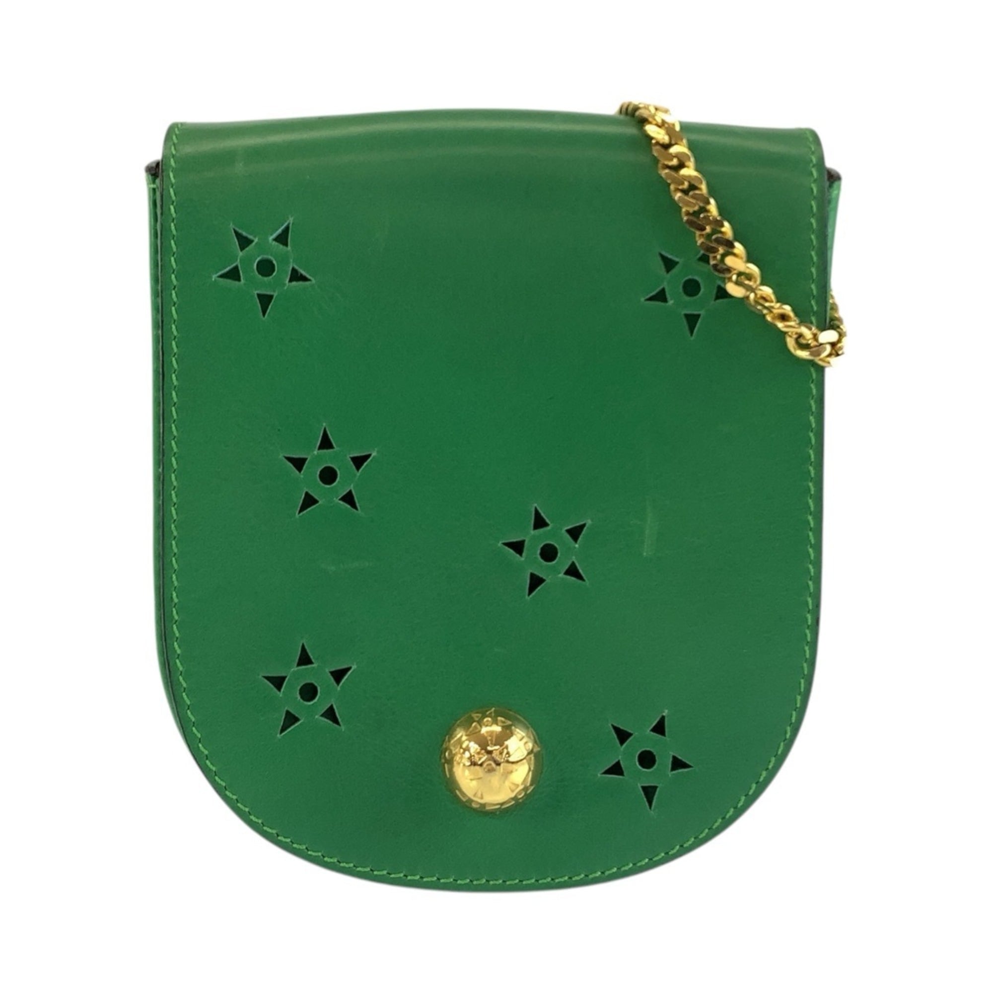 Celine Green Leather Pochette Shoulder Bag (Pre-Owned)