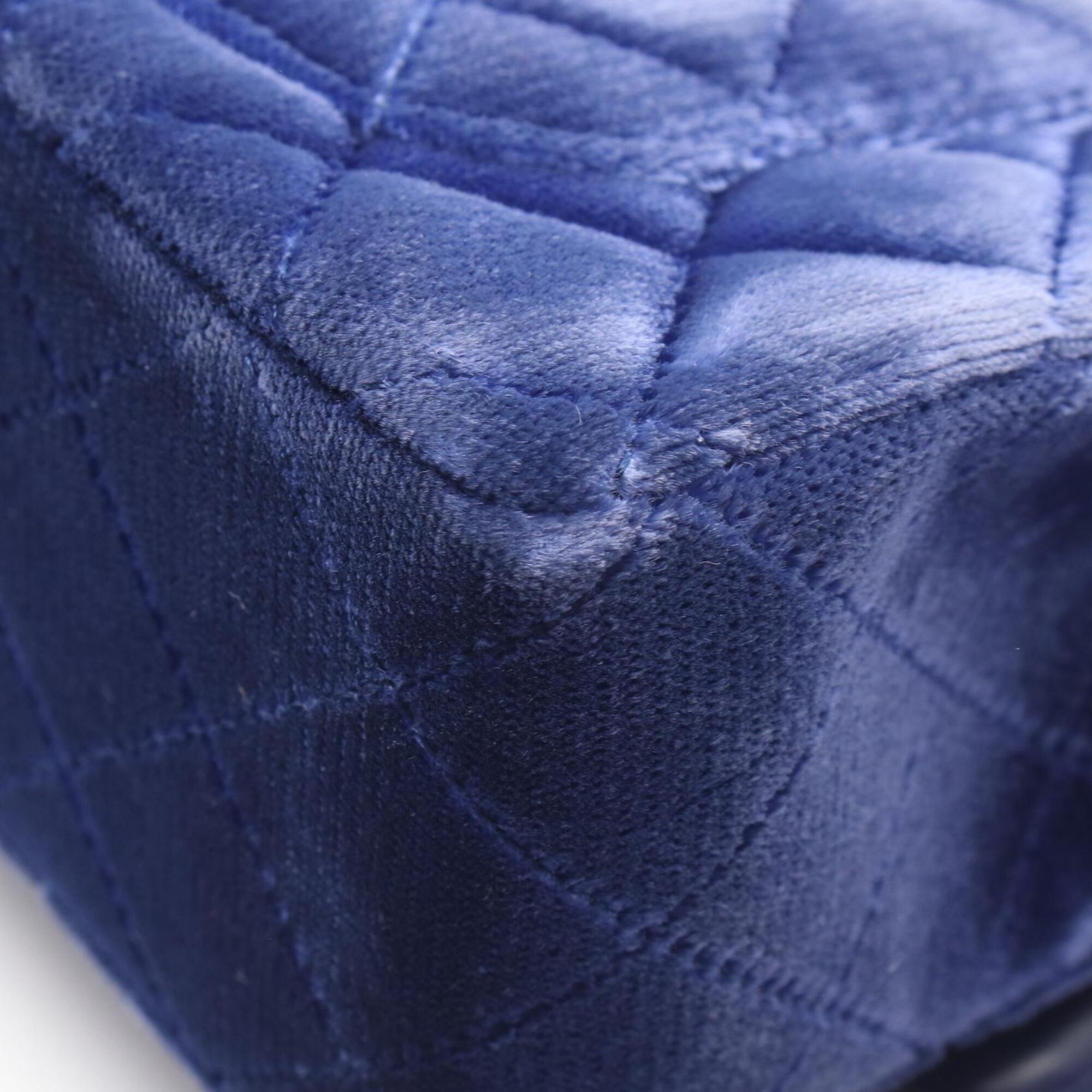 Chanel Blue Fabric Handbag Shoulder Bag (Pre-Owned)