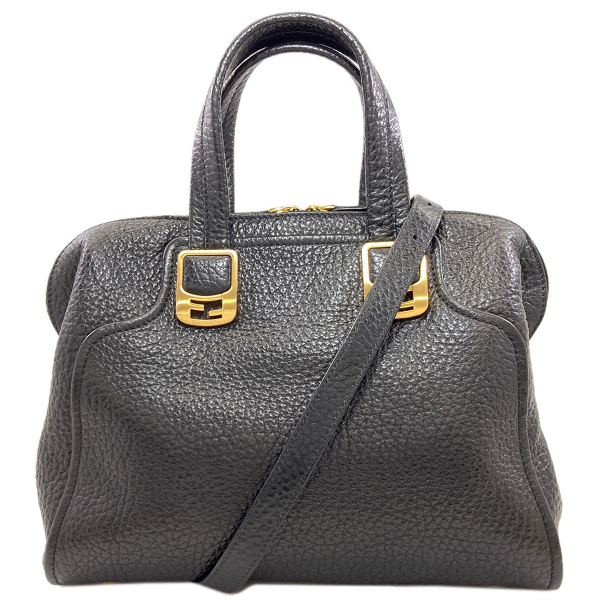 Fendi Chameleon Black Leather Tote Bag (Pre-Owned)