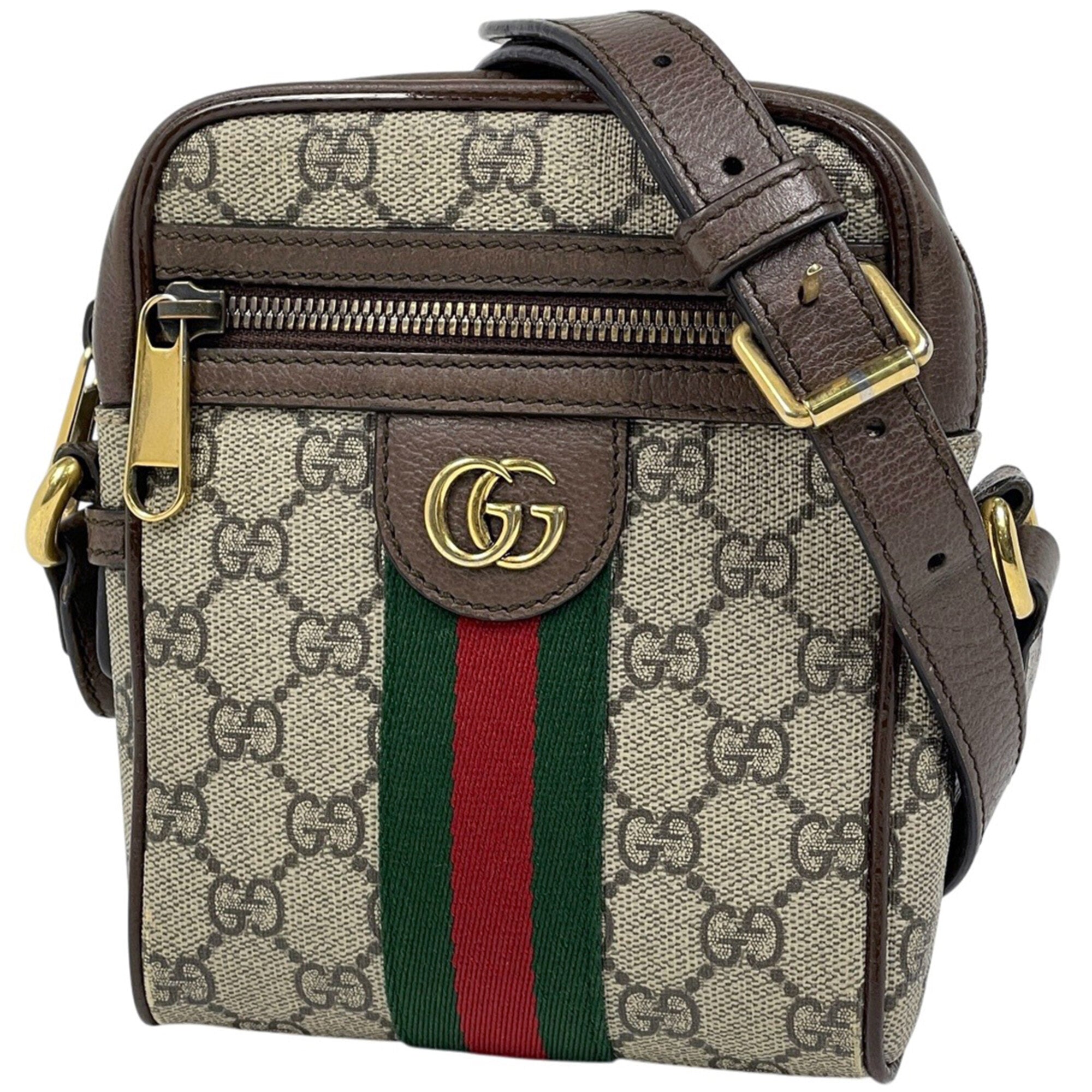 Gucci Brown Coated Canvas Shoulder Bag (Pre-Owned)