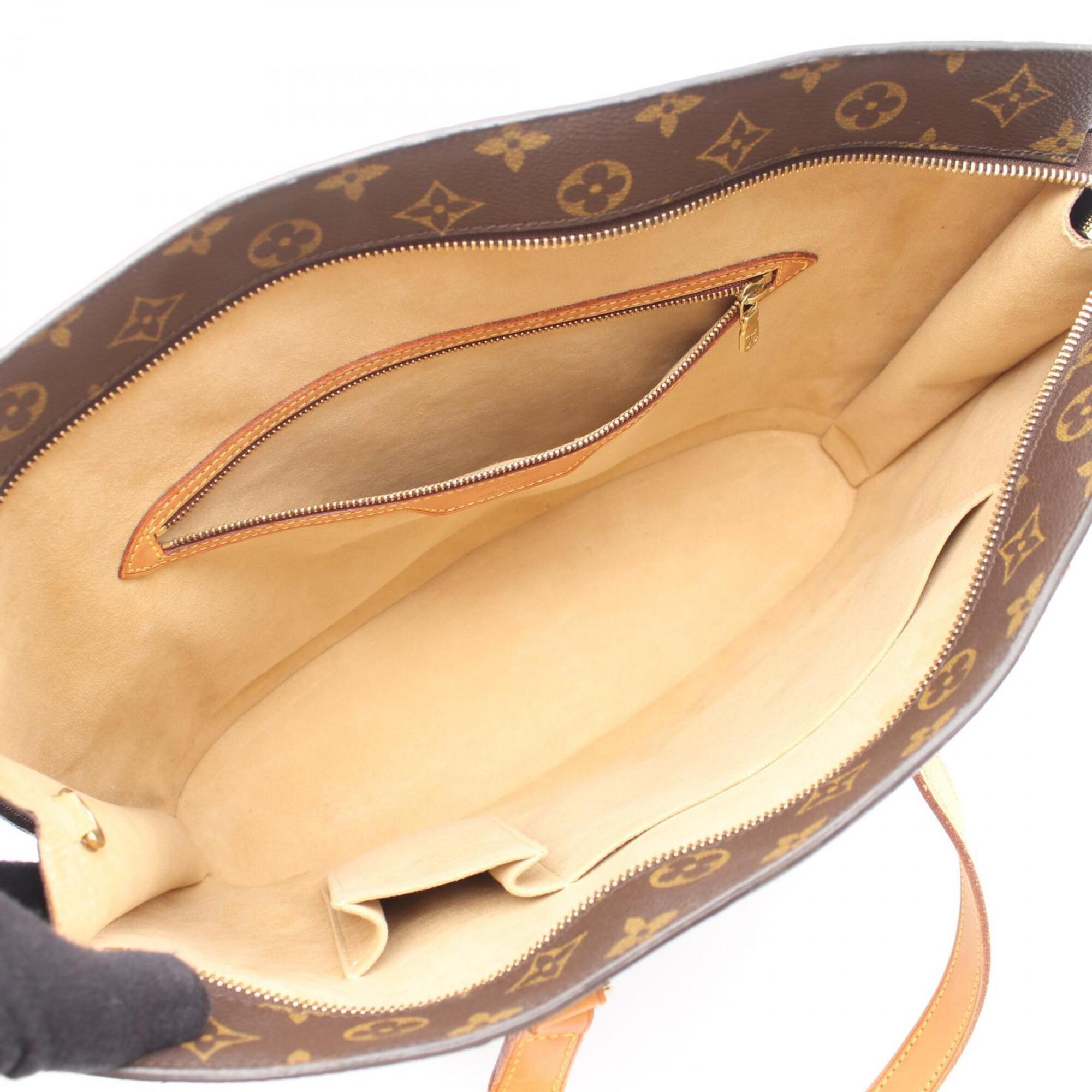 Louis Vuitton Brown Coated Canvas Leather Handbag Shoulder Bag (Pre-Owned)