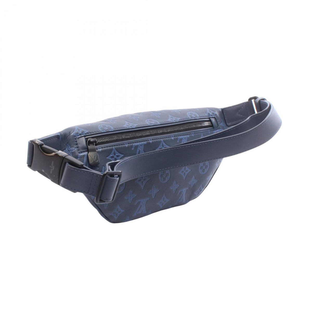 Louis Vuitton Navy Leather Fanny Pack Handbag (Pre-Owned)