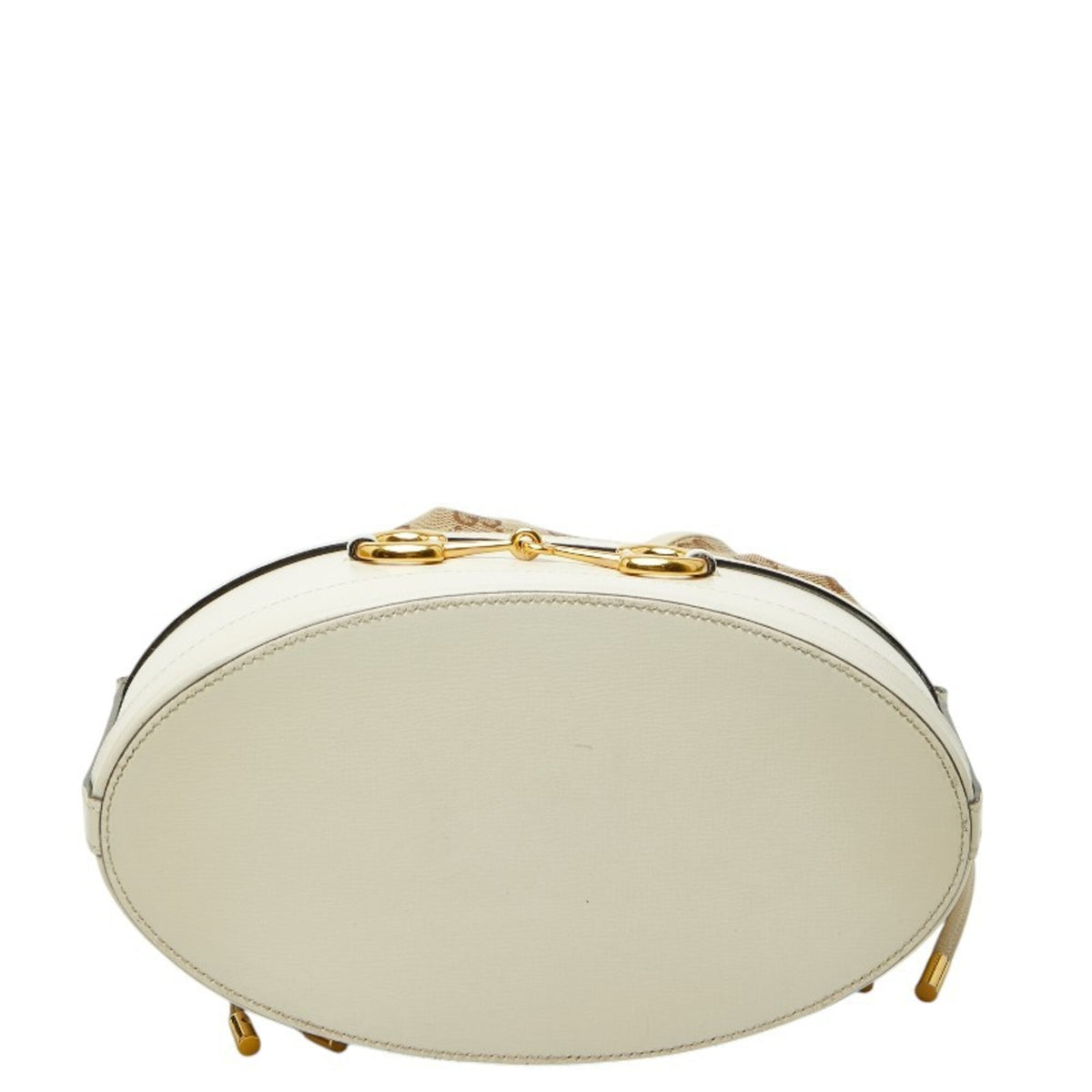 Gucci Beige Leather Canvas Shoulder Bag (Pre-Owned)