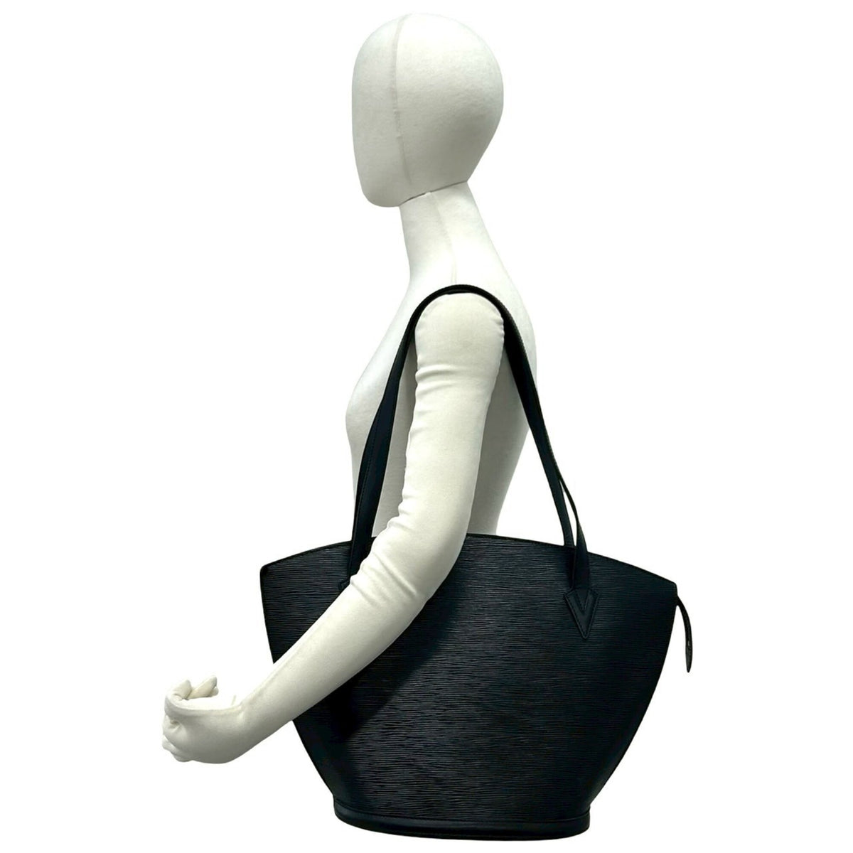 Louis Vuitton Black Leather Shoulder Bag Tote Bag (Pre-Owned)