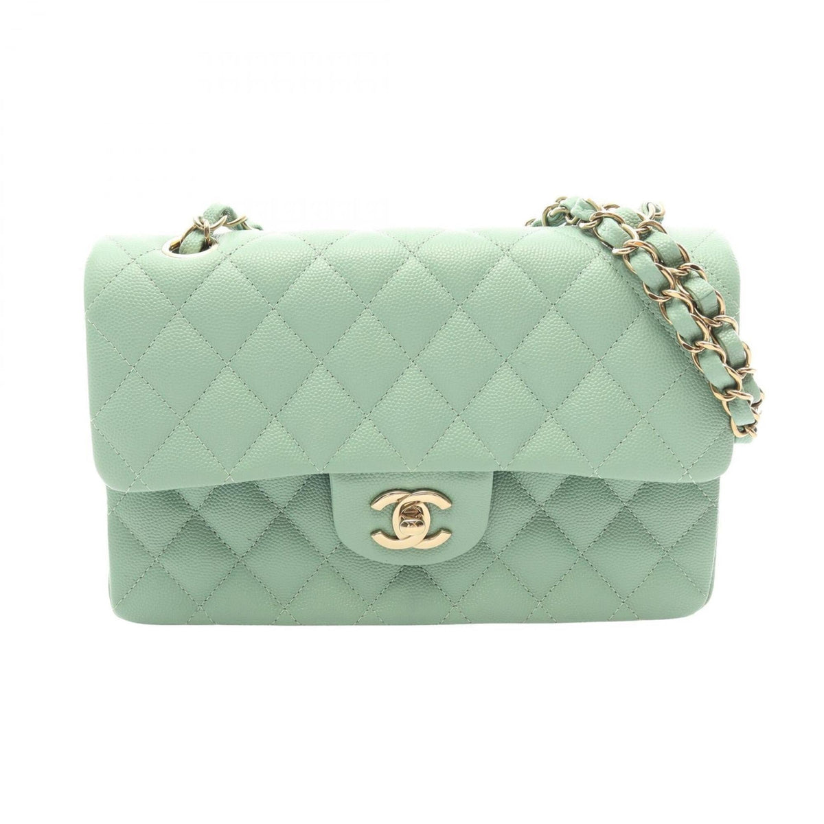 Chanel Matelasse Green Grained Calfskin Handbag Shoulder Bag (Pre-Owned)