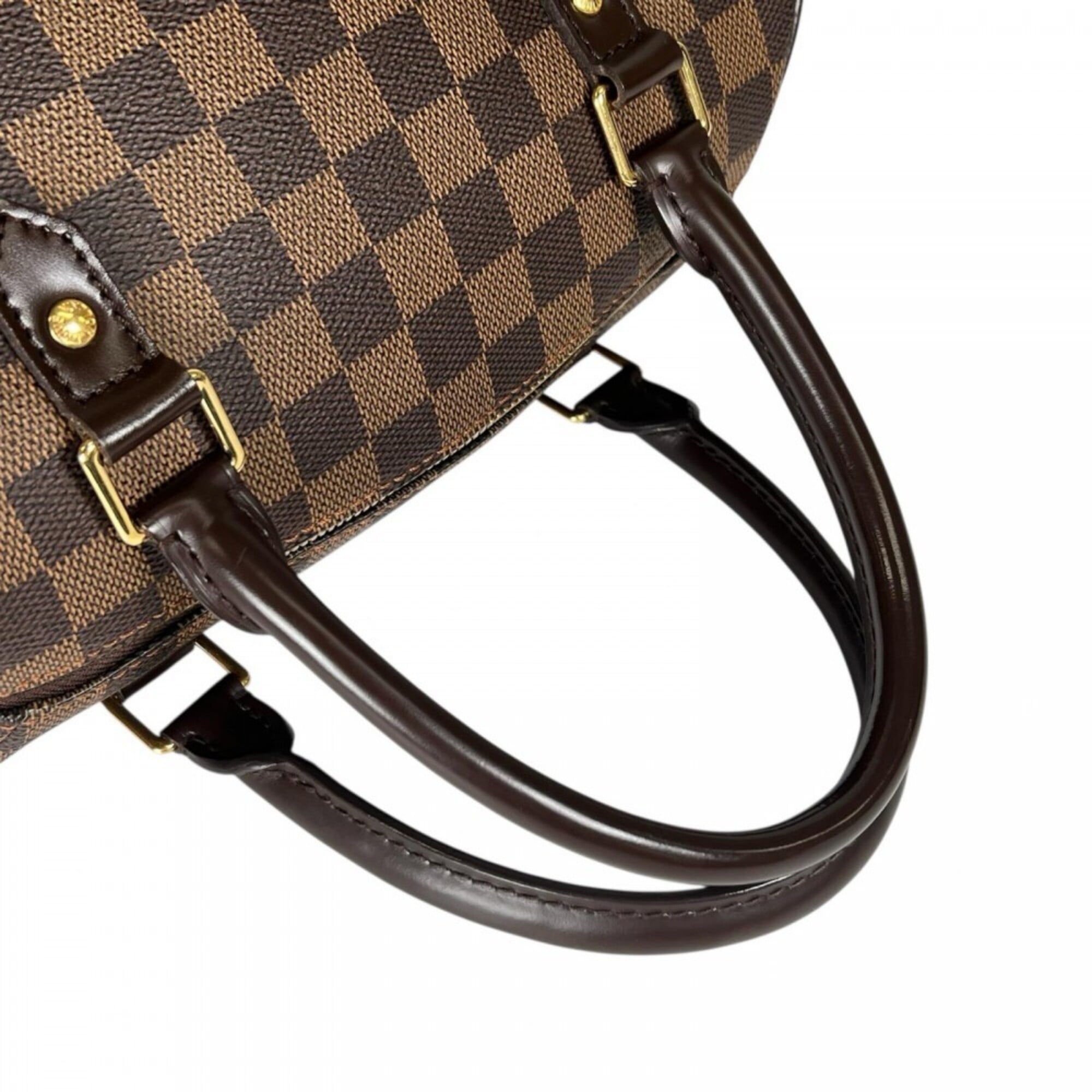Louis Vuitton Brown White Damier Canvas Handbag (Pre-Owned)