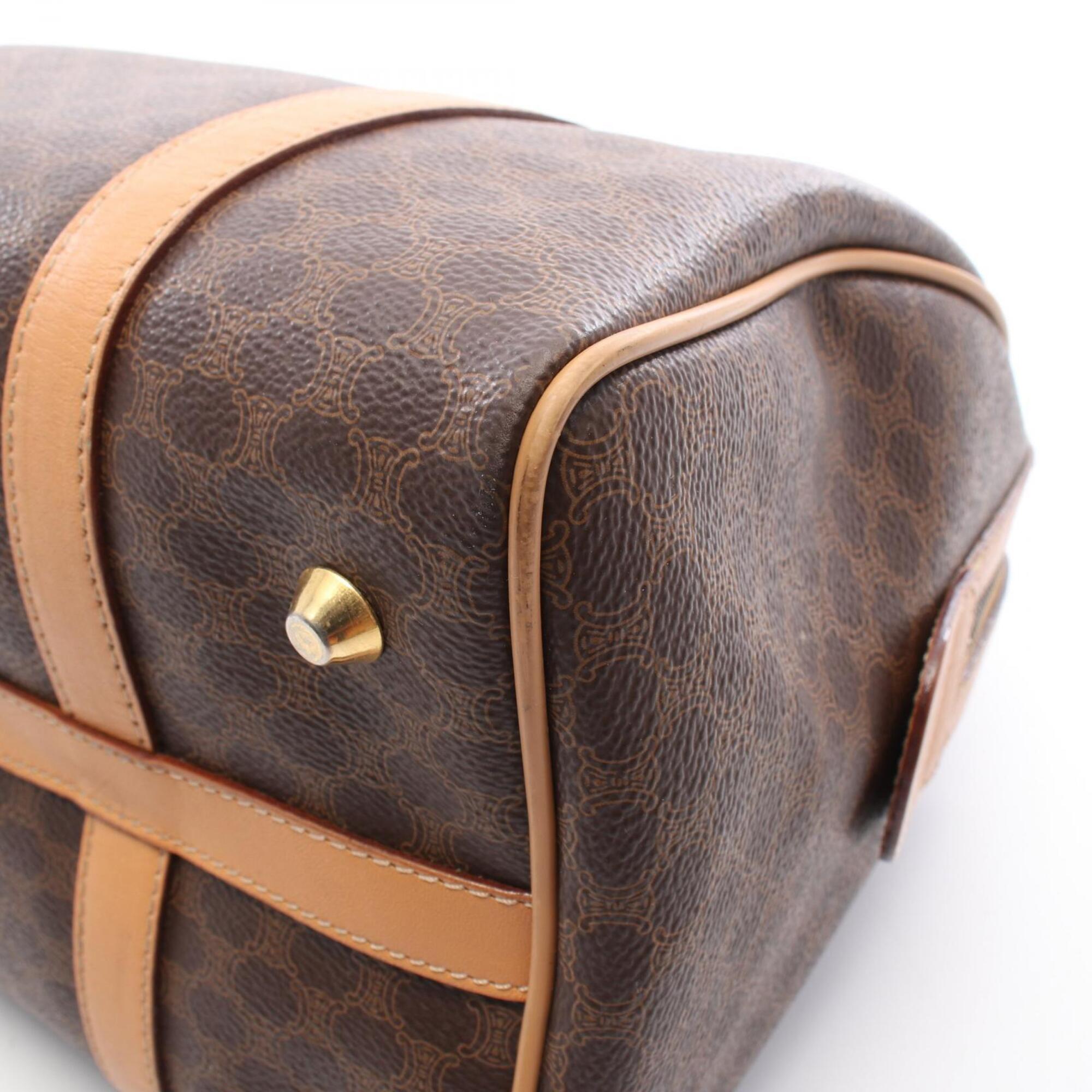 Celine Brown Coated Canvas Leather Handbag Tote Bag (Pre-Owned)