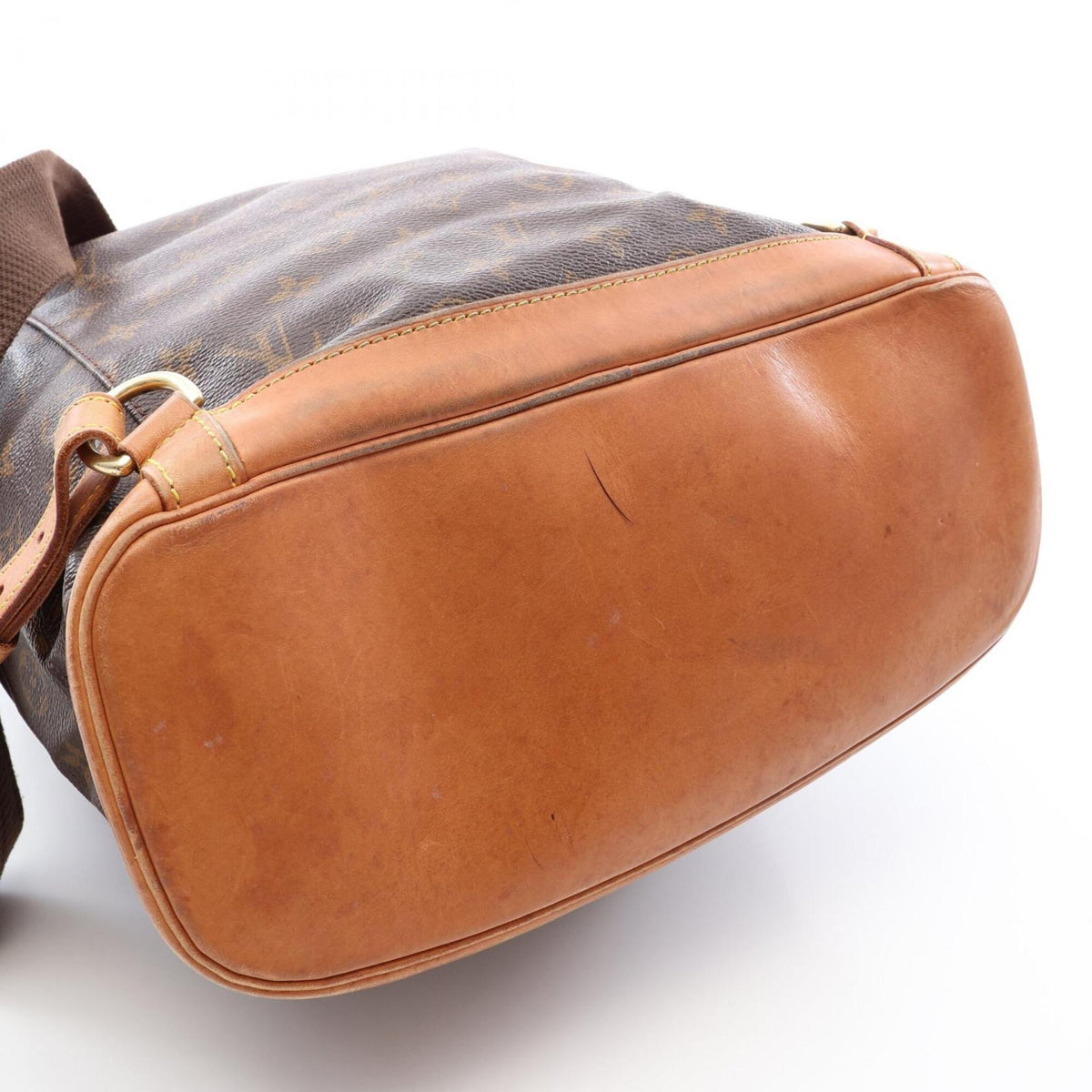 Louis Vuitton Brown Coated Canvas Leather Backpack Handbag (Pre-Owned)