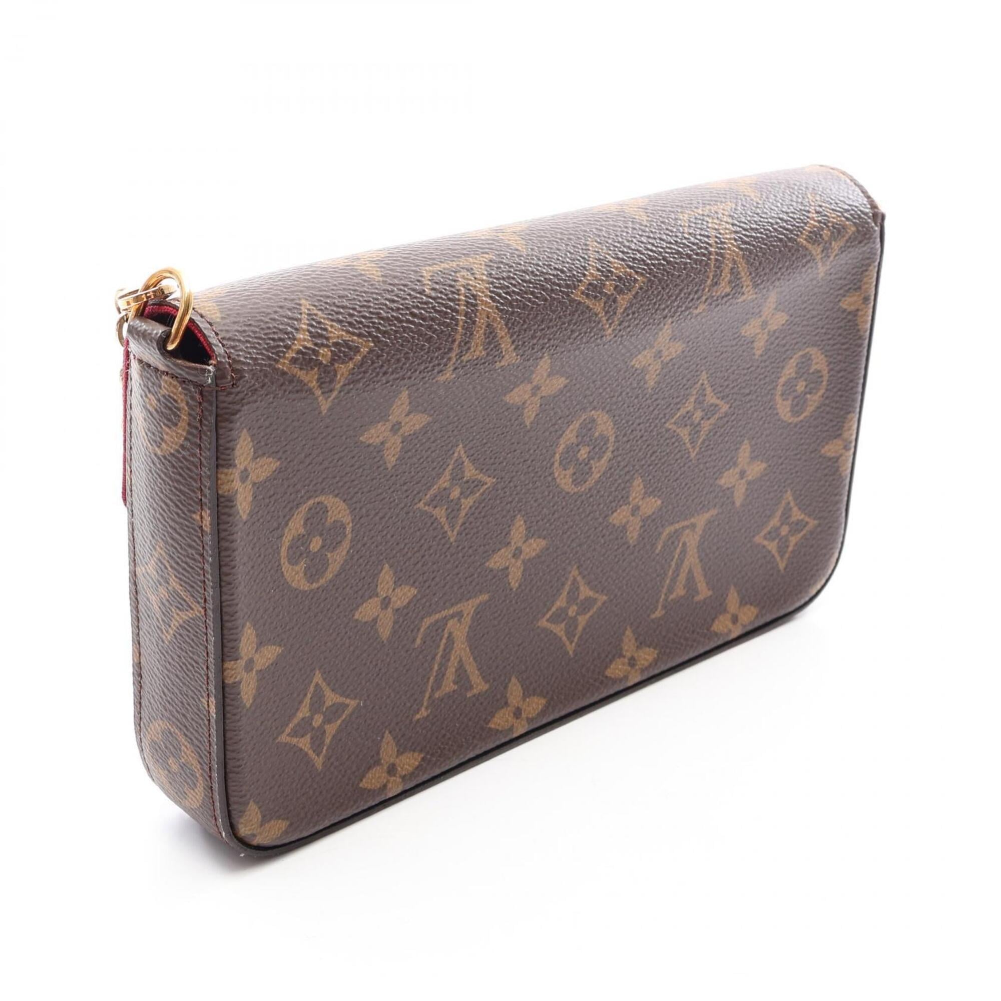 Louis Vuitton Brown Coated Canvas Leather Handbag Pochette Shoulder Bag (Pre-Owned)