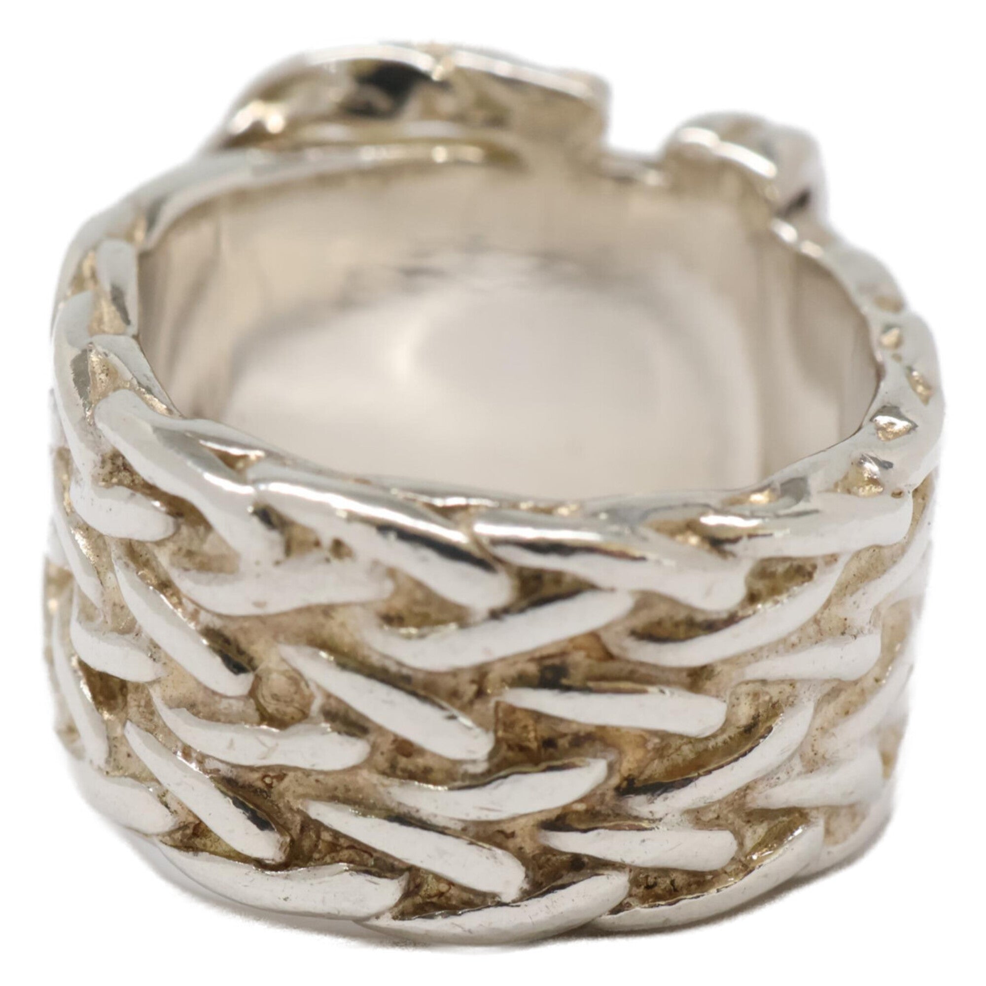 Hermes Silver Silver 925 Band Ring (Pre-Owned)