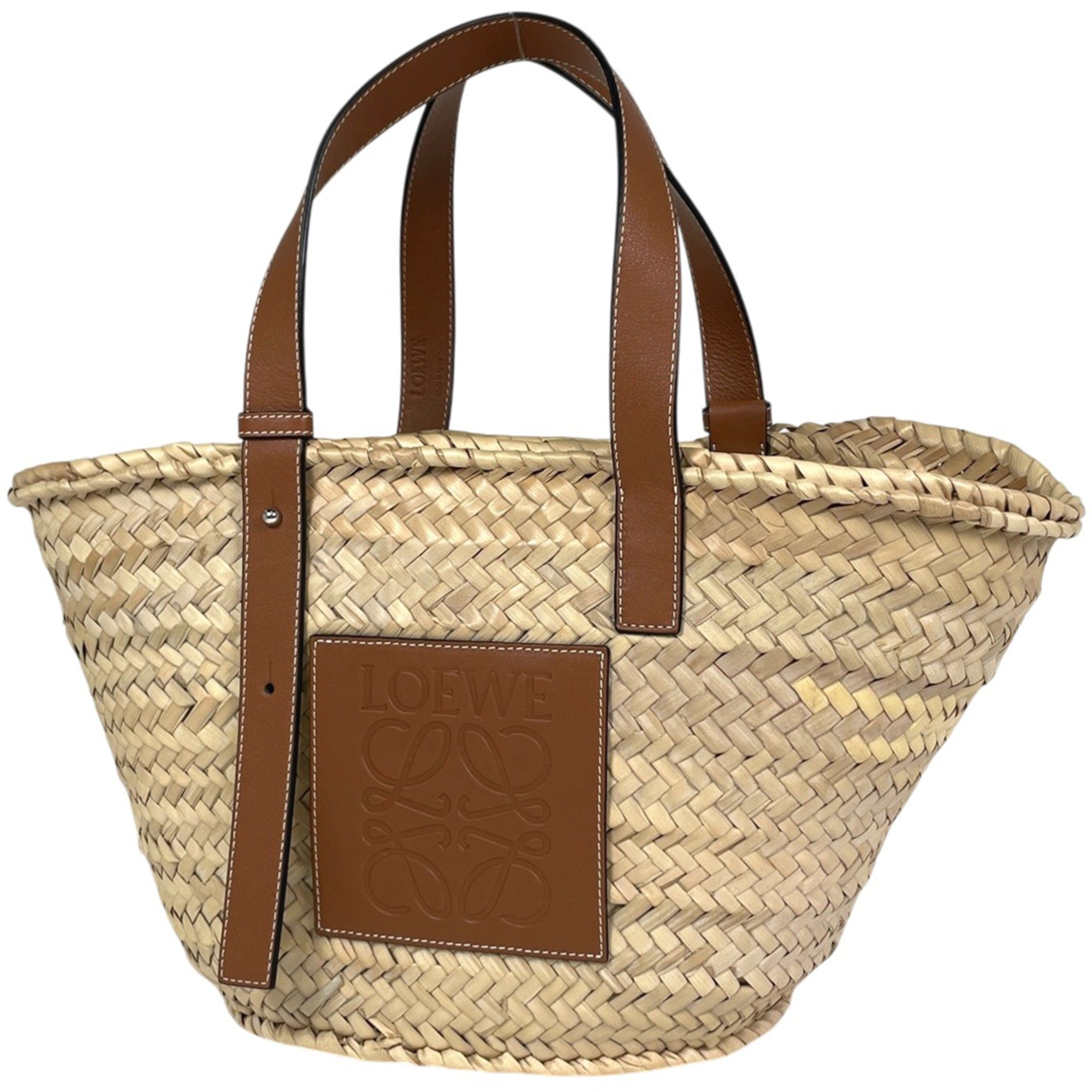 Loewe Brown Raffia Basket Tote Bag (Pre-Owned)