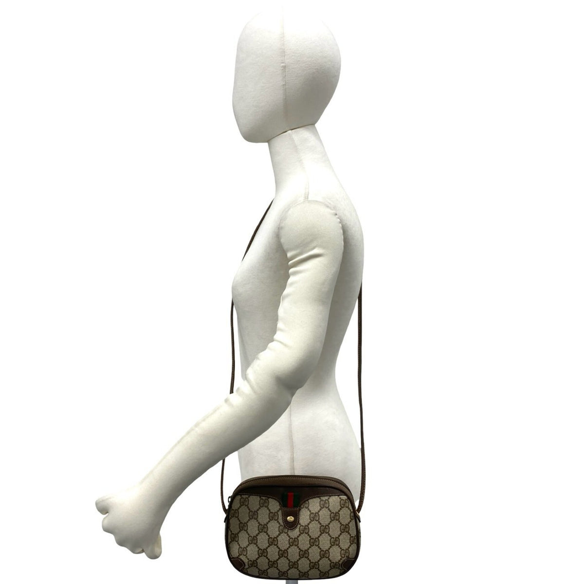 Gucci Brown Green Red Color Leather Pvc Pochette Shoulder Bag (Pre-Owned)
