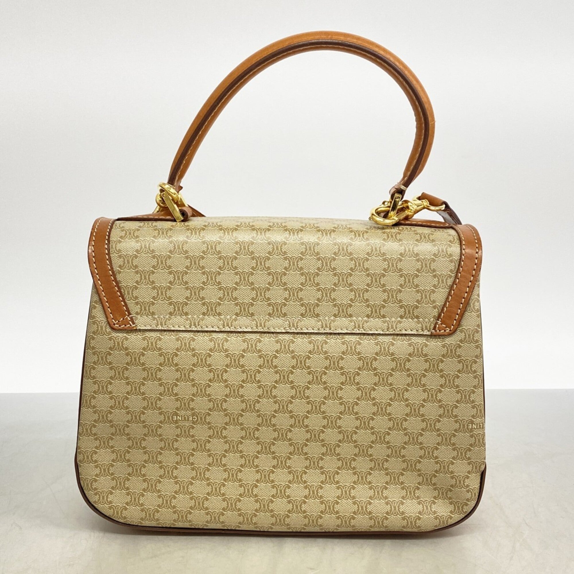 Celine Beige Brown Pvc Handbag (Pre-Owned)